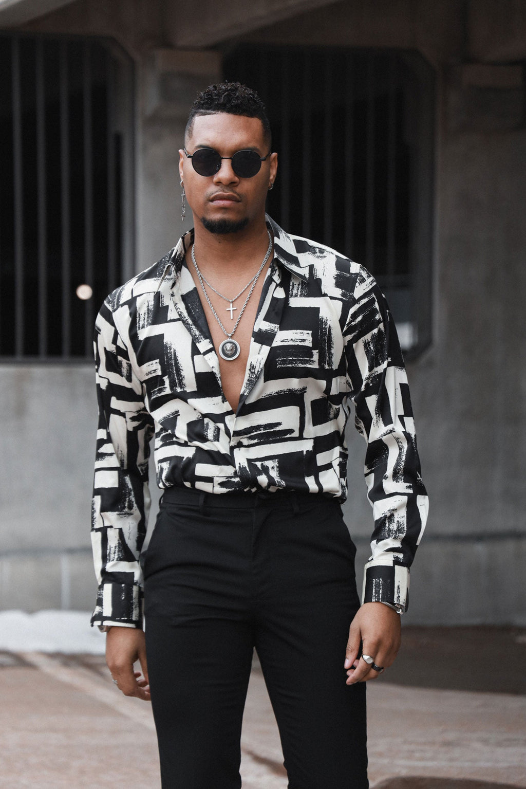 Prague Geometric Long Sleeve Shirt