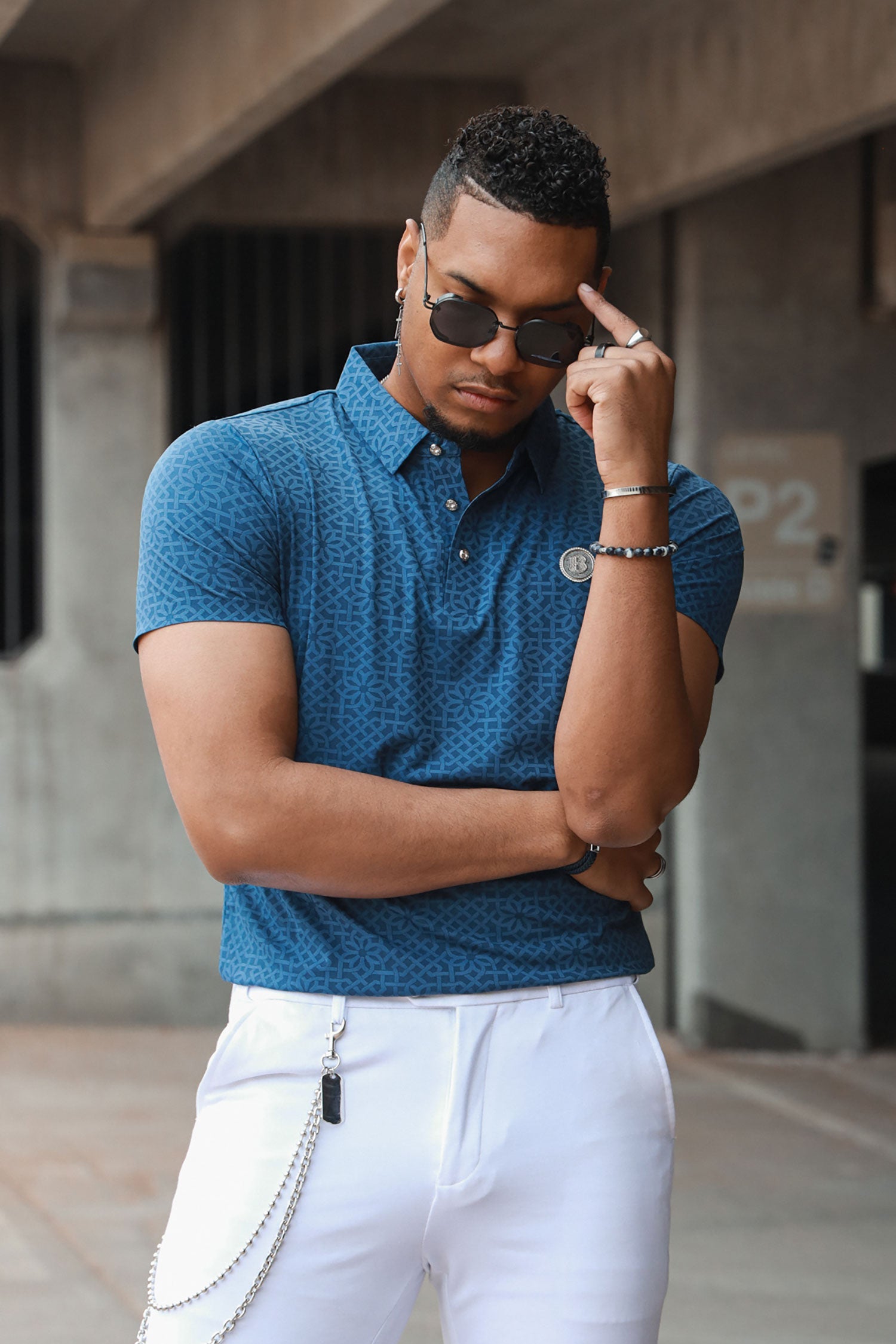 Medina Geometric Polo Shirt