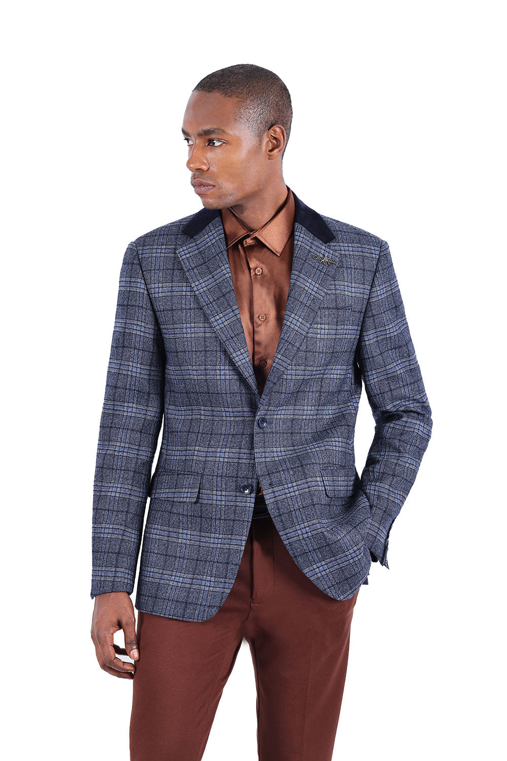 Quilted Plaid Blazer