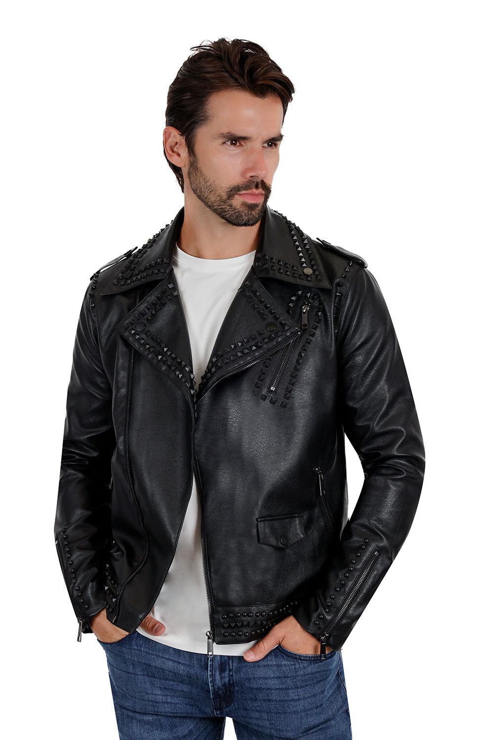 Serrated Look PU Jacket