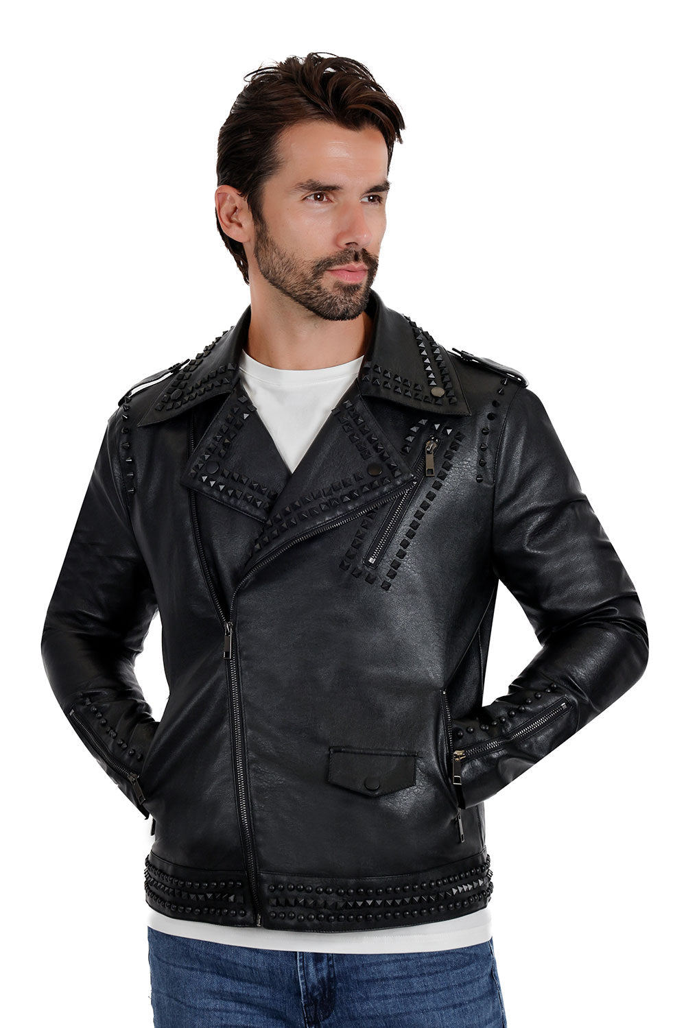 Serrated Look PU Jacket