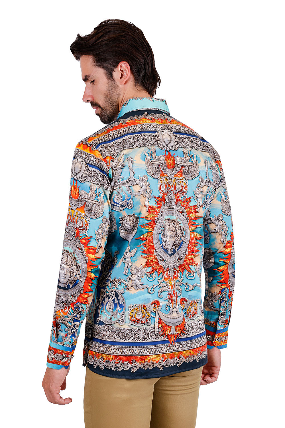 Leaning Mode Rhinestone Long Sleeve Shirt