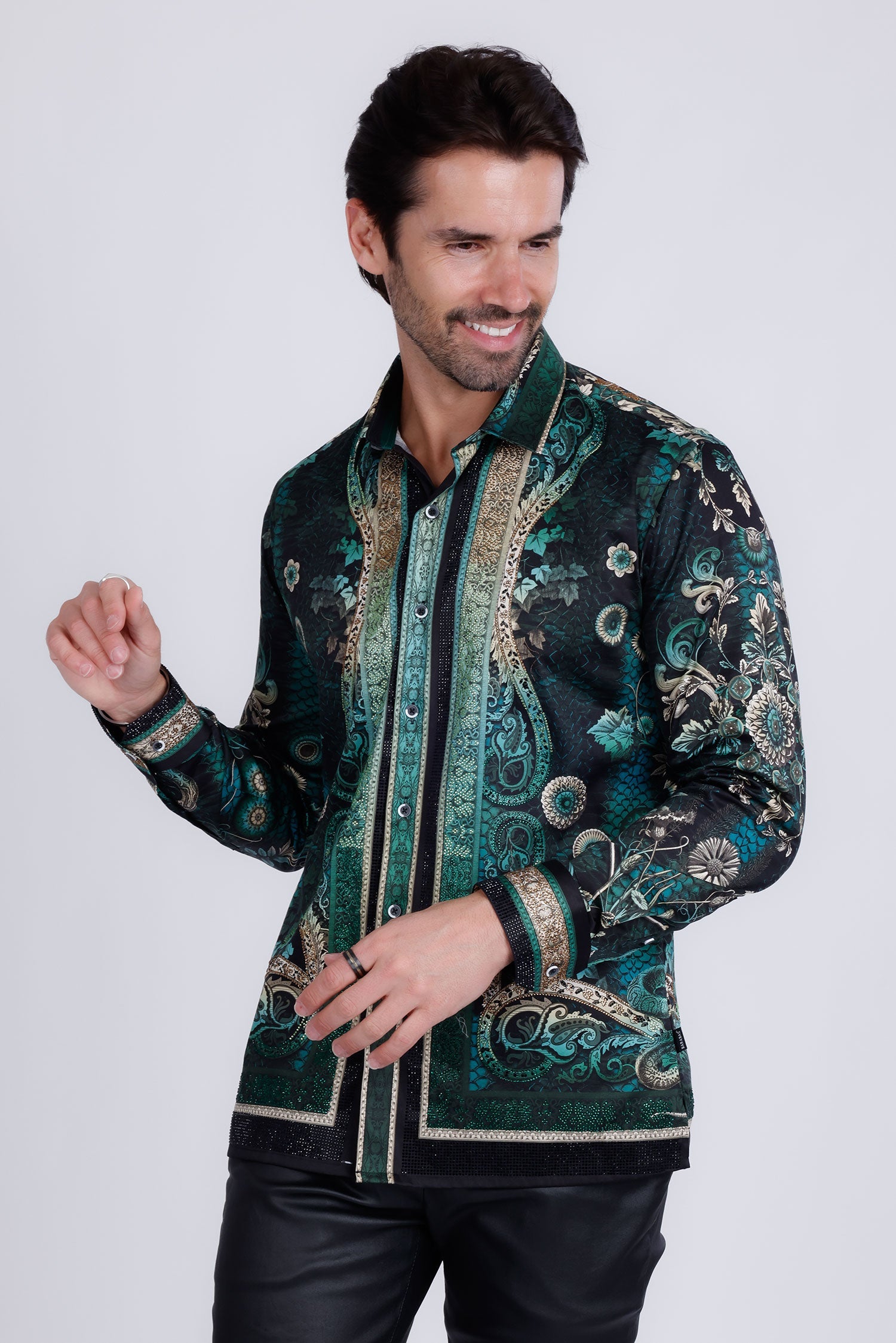 Lively Fancy Rhinestone Long Sleeve Shirt