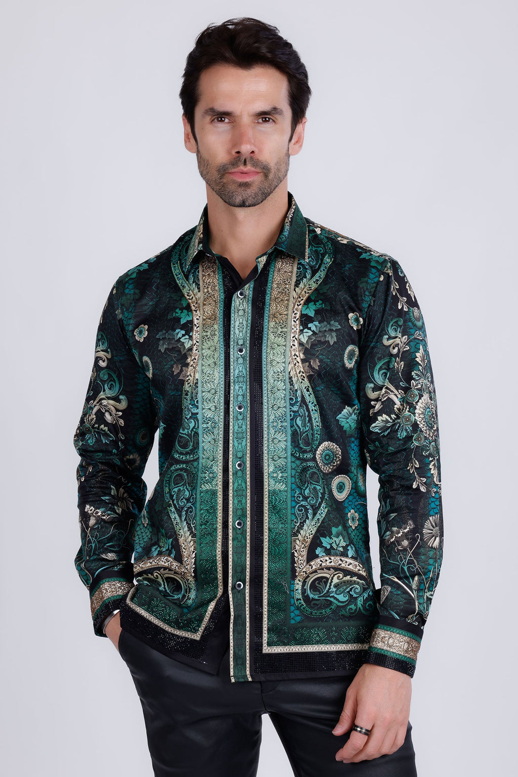 Lively Fancy Rhinestone Long Sleeve Shirt