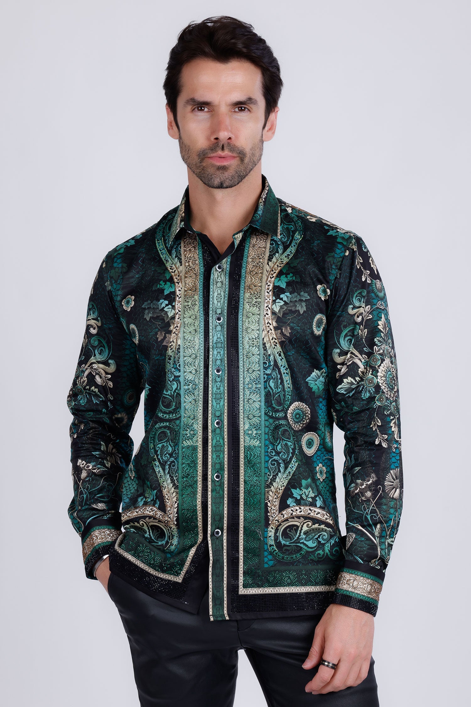 Lively Fancy Rhinestone Long Sleeve Shirt