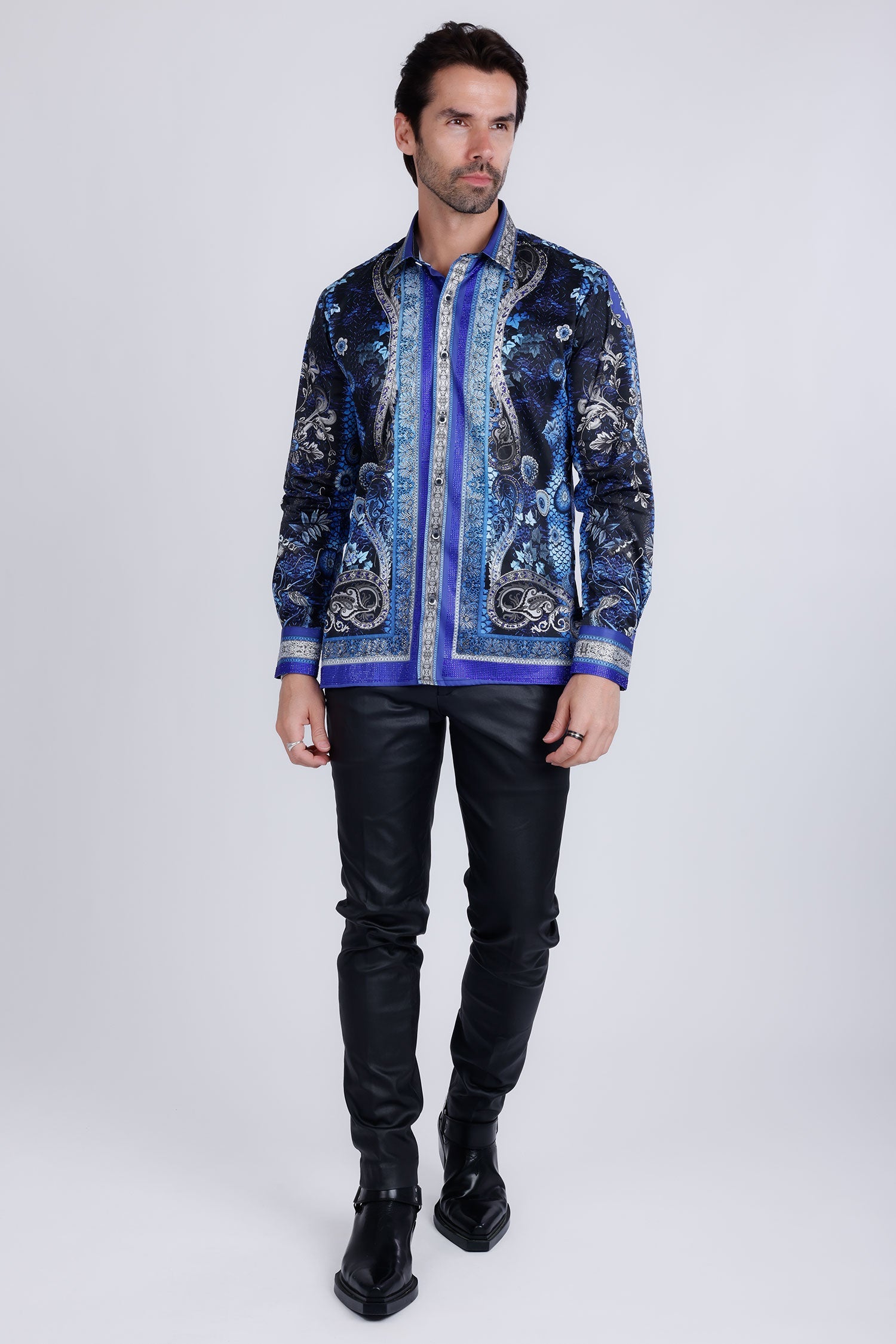 Lively Fancy Rhinestone Long Sleeve Shirt