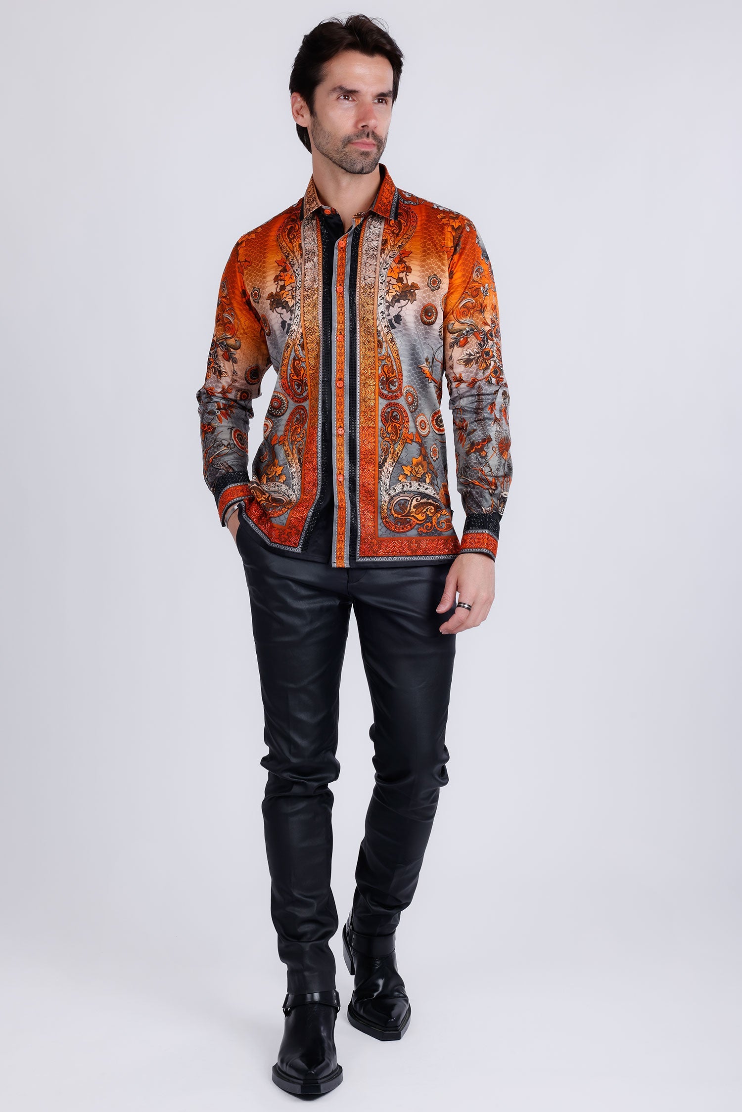 Lively Fancy Rhinestone Long Sleeve Shirt