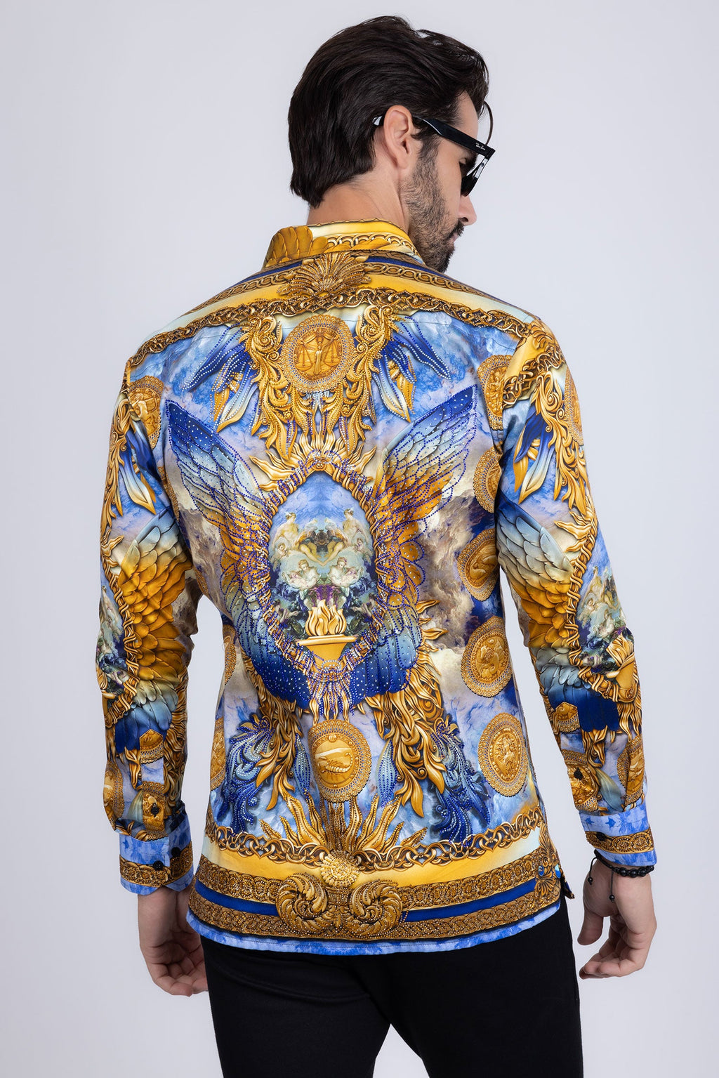 Striking Look Rhinestone Long Sleeve Shirt