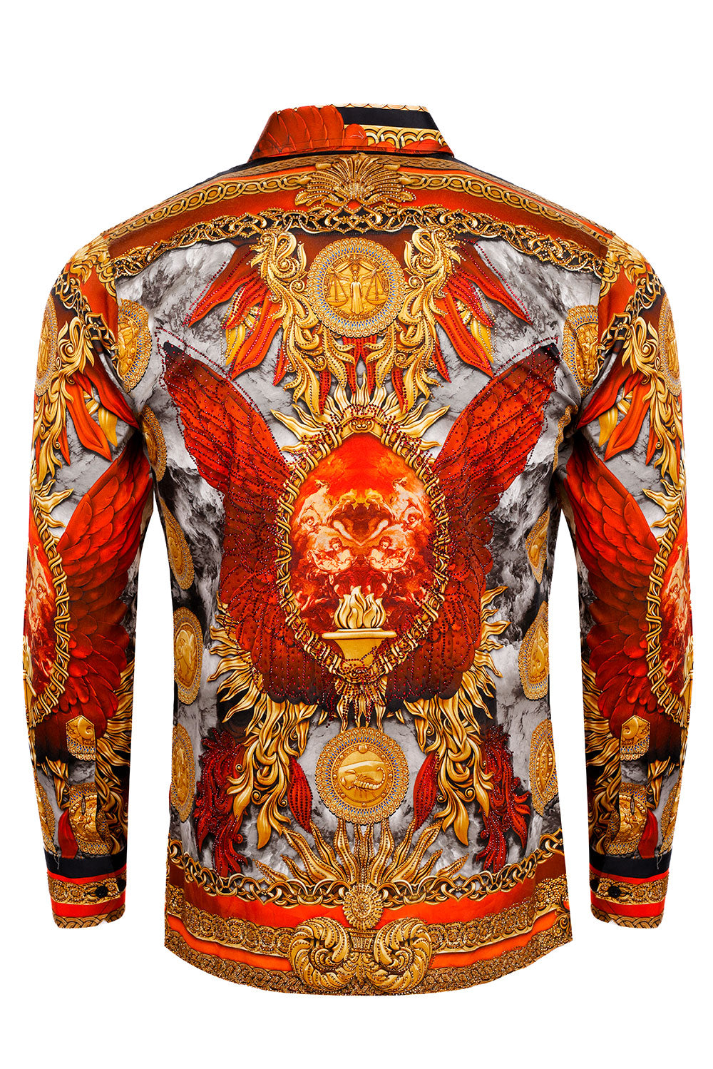 Striking Look Rhinestone Long Sleeve Shirt