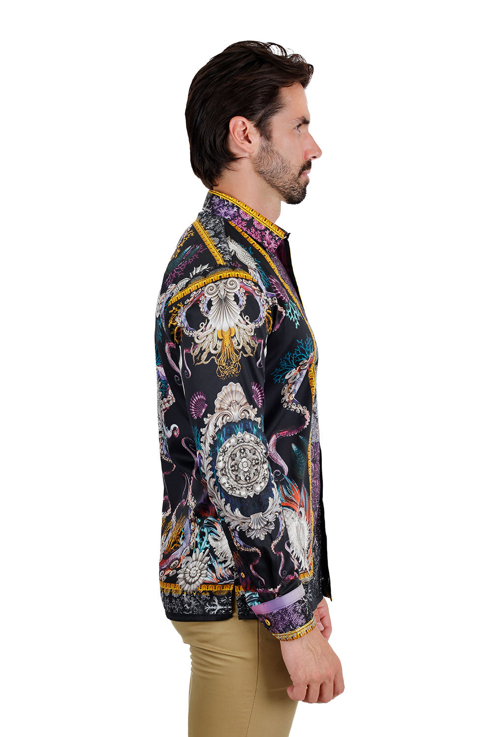 Sheering Modish Rhinestone Long Sleeve Shirt