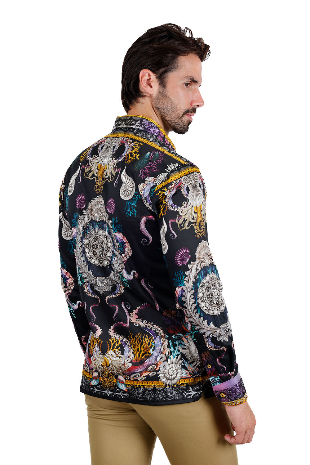 Sheering Modish Rhinestone Long Sleeve Shirt