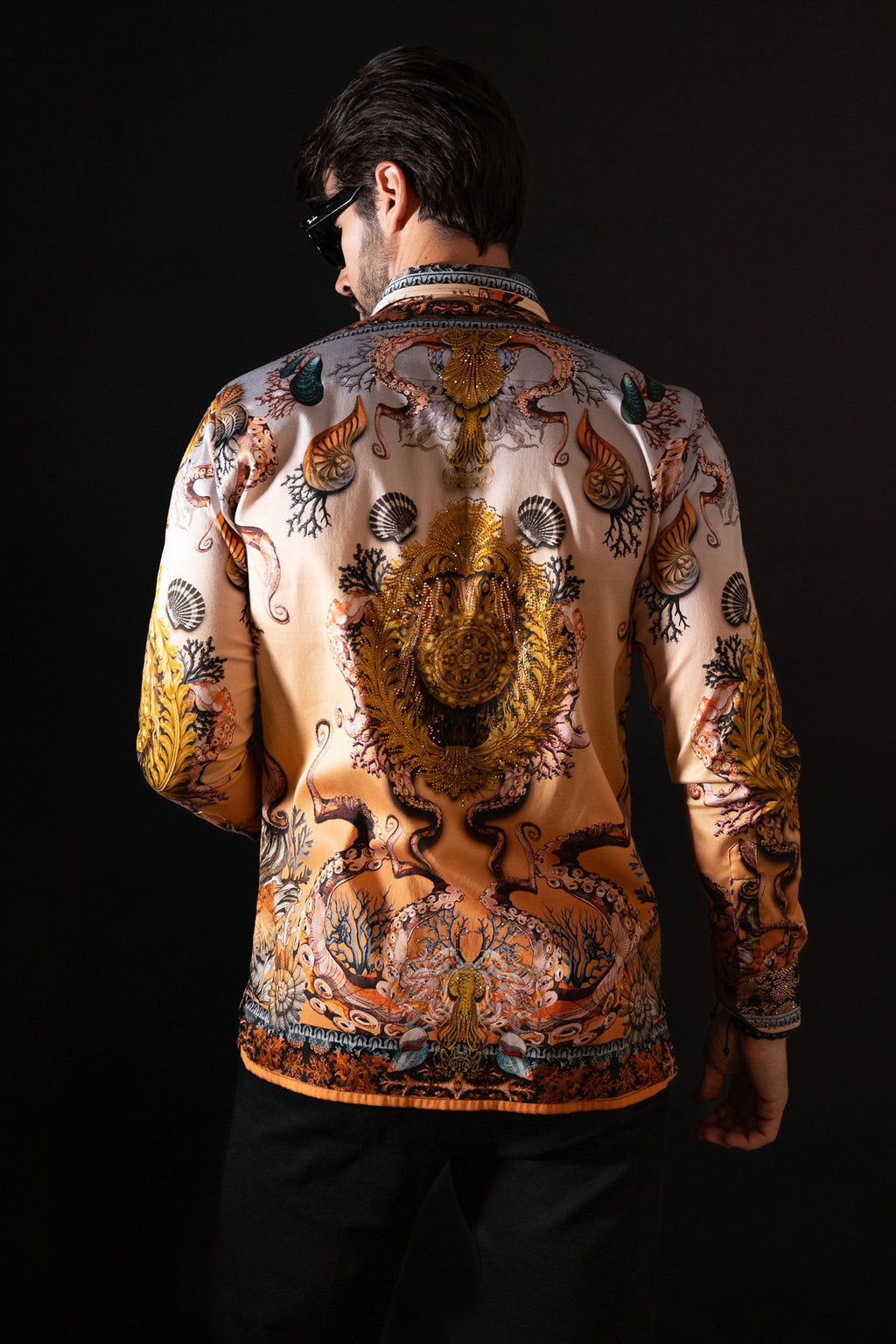 Sheering Modish Rhinestone Long Sleeve Shirt