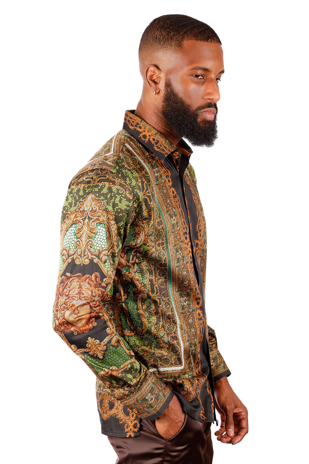 Virago Stone Rhinestone Long Sleeve Shirt