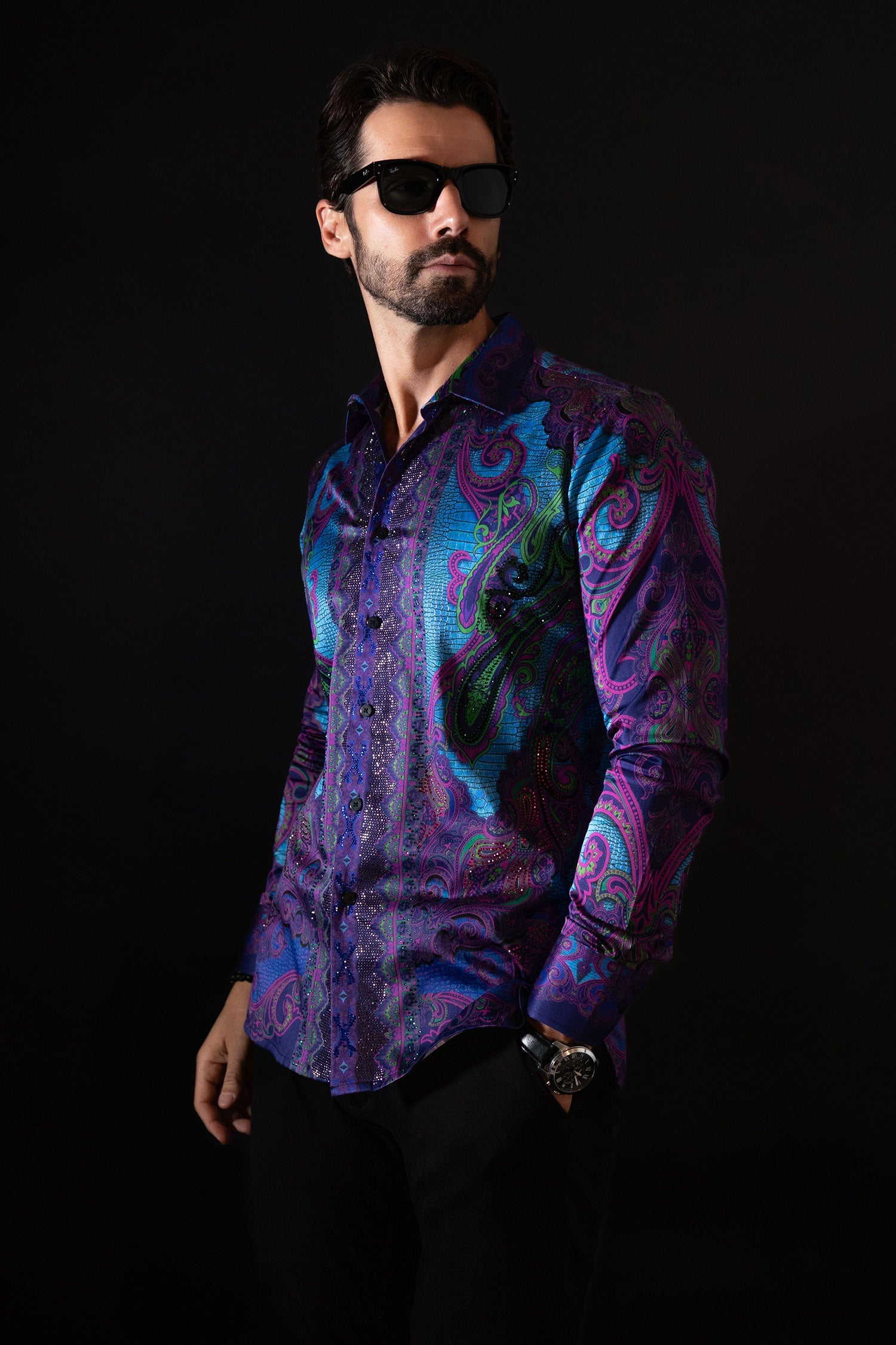 Trig Trend Rhinestone Long Sleeve Shirt