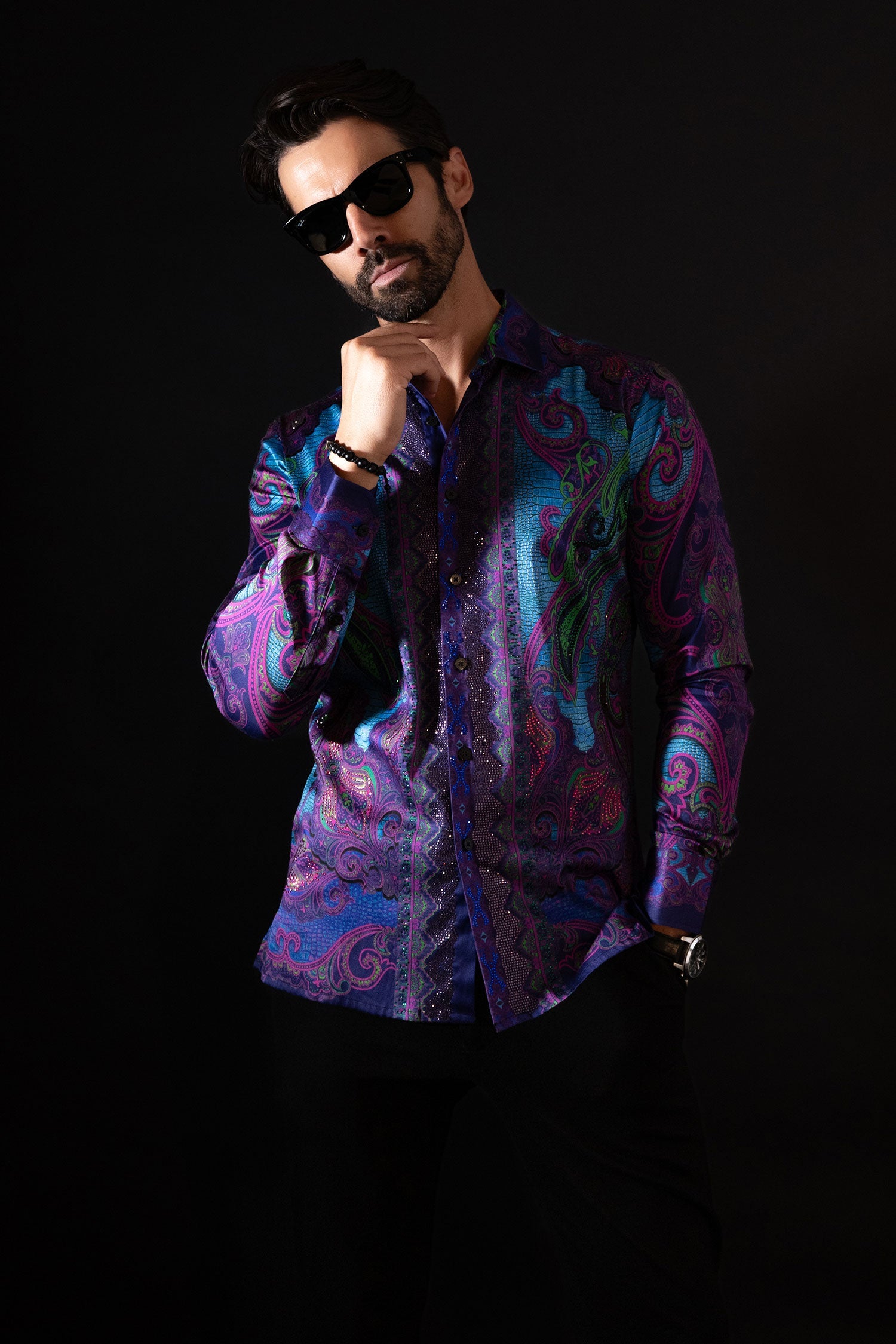 Trig Trend Rhinestone Long Sleeve Shirt