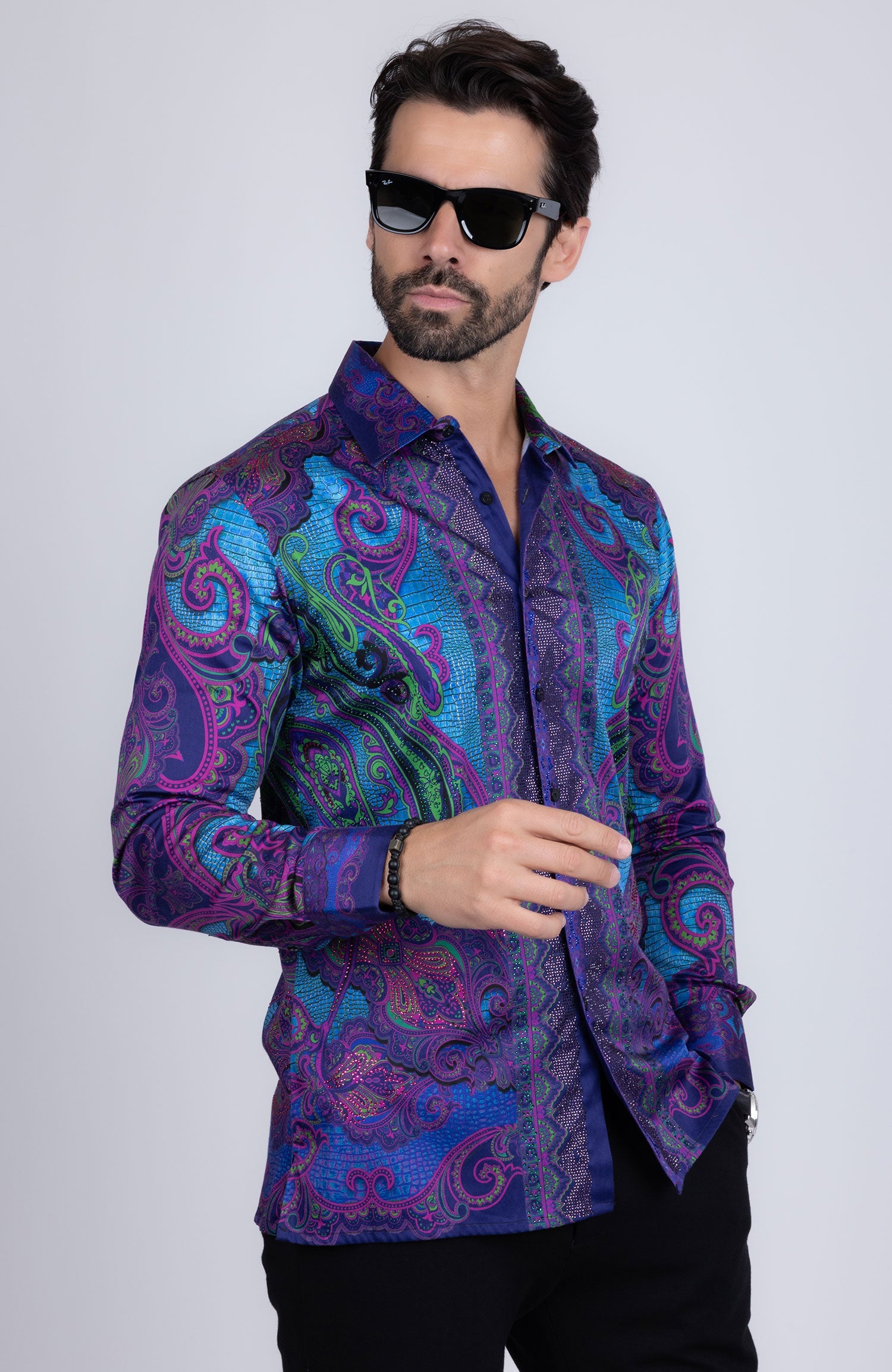 Trig Trend Rhinestone Long Sleeve Shirt