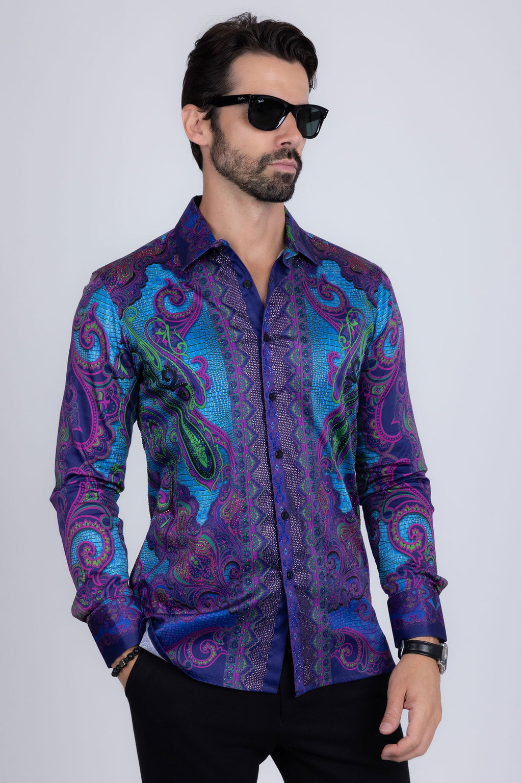 Trig Trend Rhinestone Long Sleeve Shirt