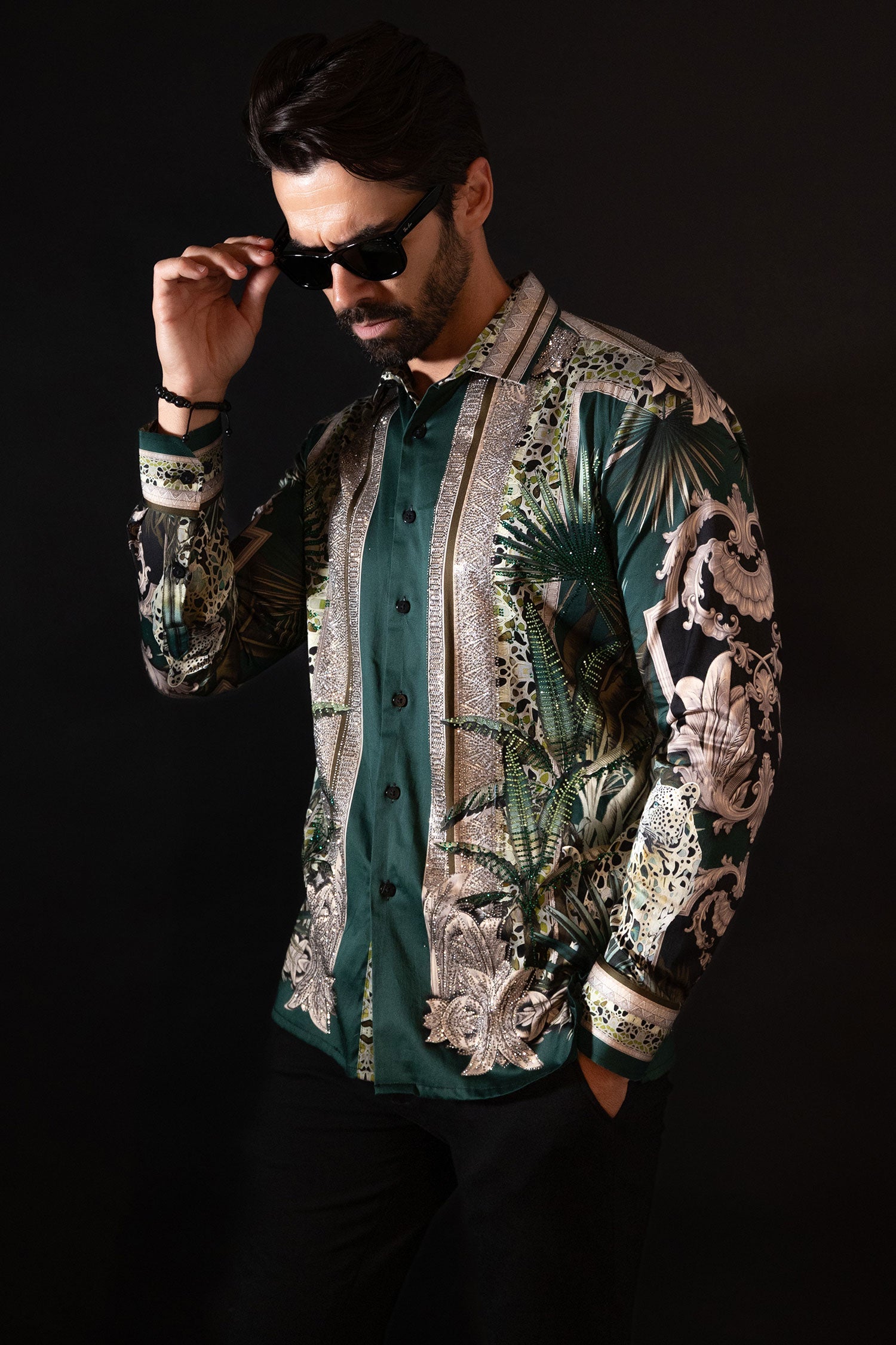 The Rage Look Rhinestone Long Sleeve Shirt