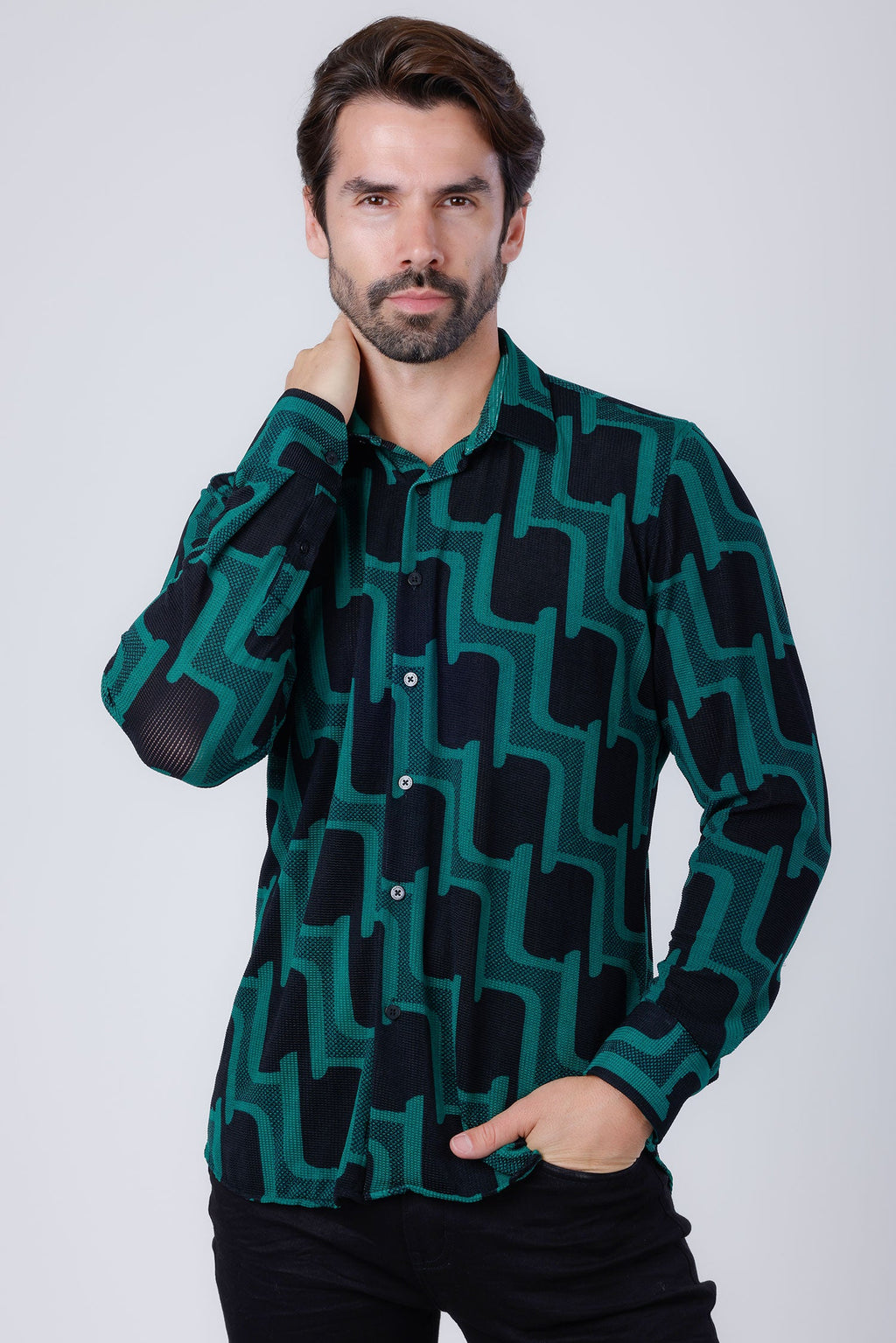 Pattaya Geometric Long Sleeve Shirt