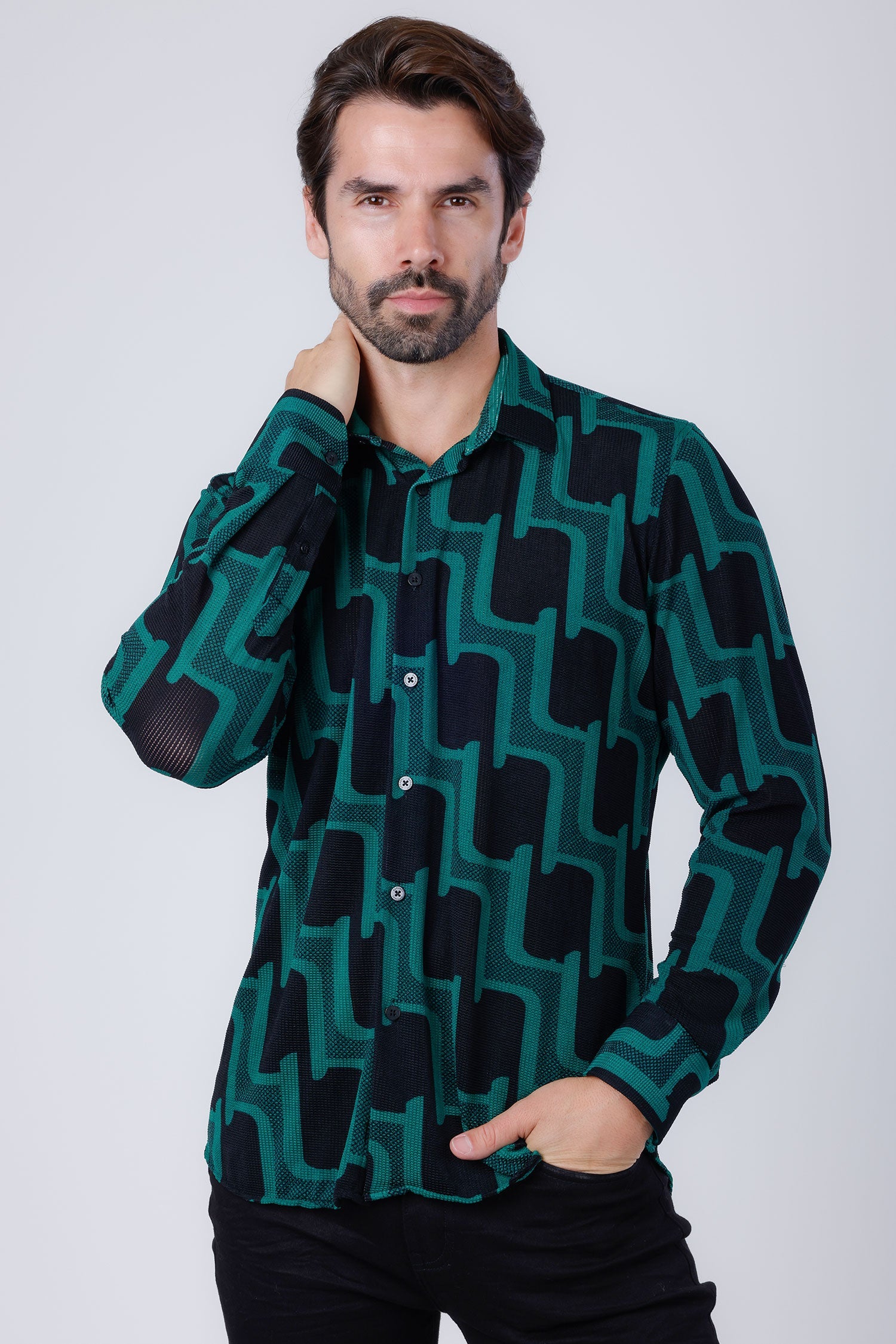 Pattaya Geometric Long Sleeve Shirt