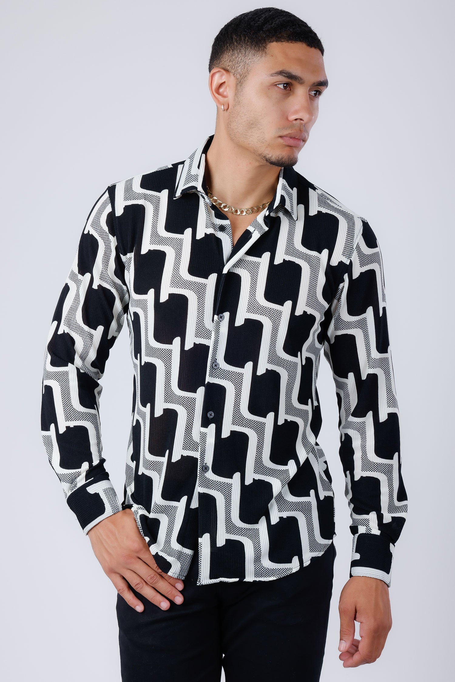 Pattaya Geometric Long Sleeve Shirt