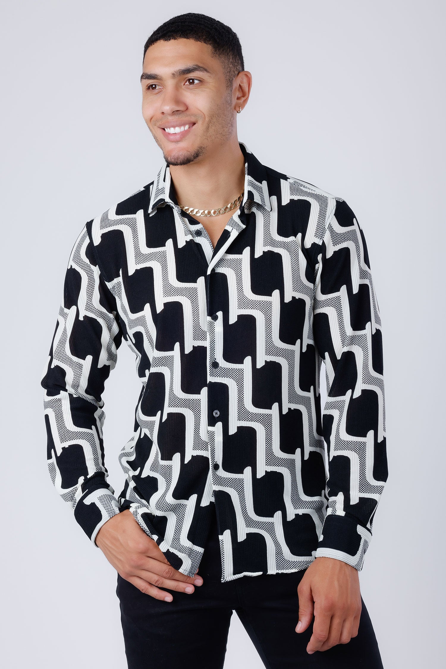 Pattaya Geometric Long Sleeve Shirt