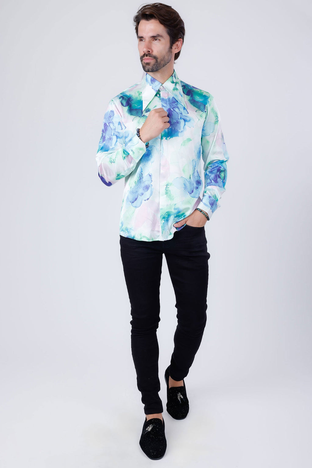 Slinspear Floral Long Sleeve Shirt