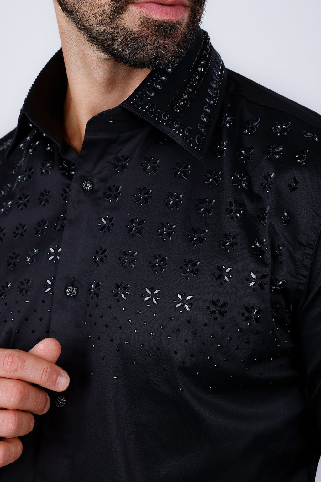 Velcia Rhinestone Long Sleeve Shirt