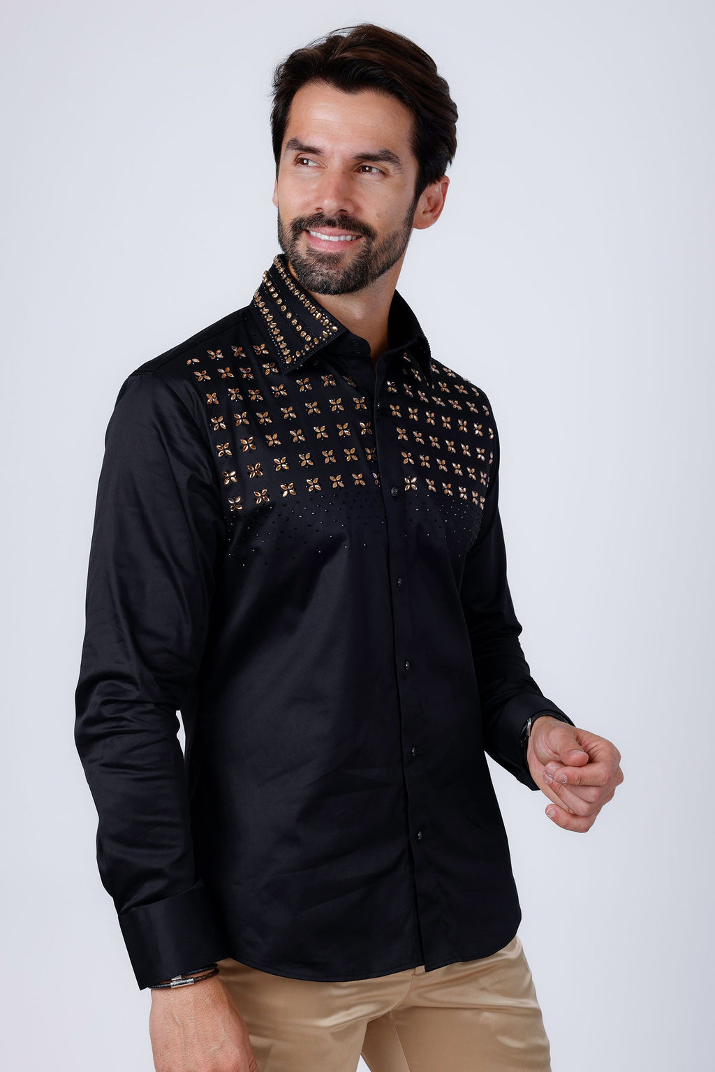 Velcia Rhinestone Long Sleeve Shirt