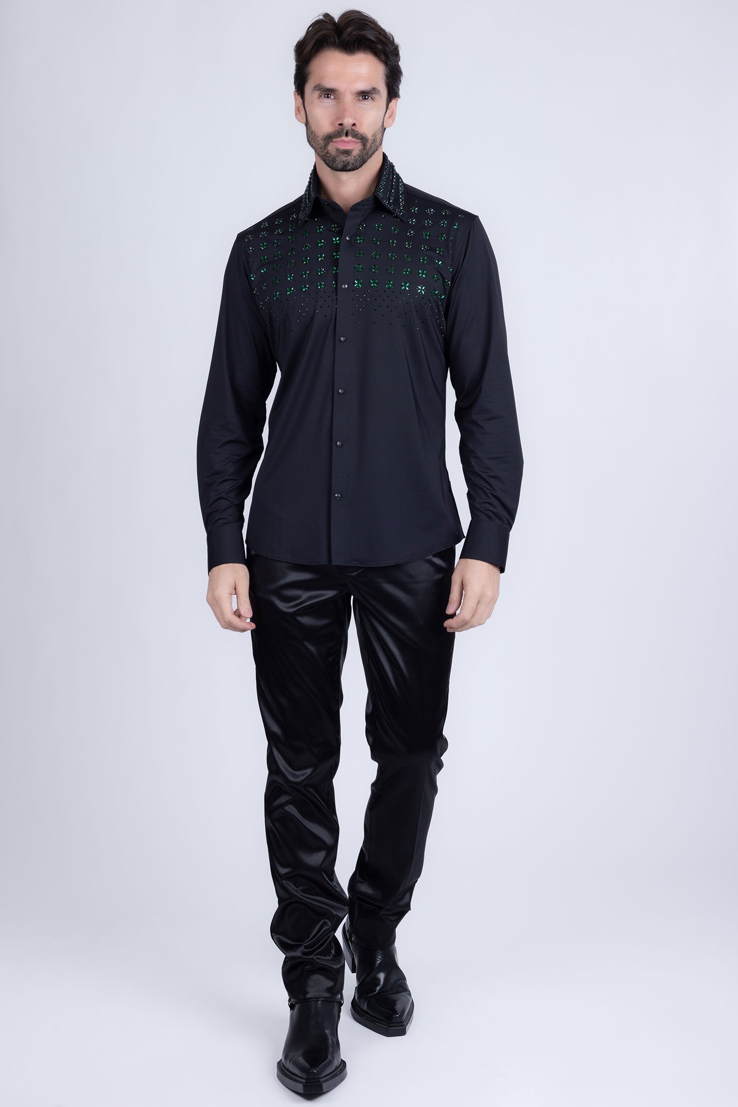 Velcia Rhinestone Long Sleeve Shirt