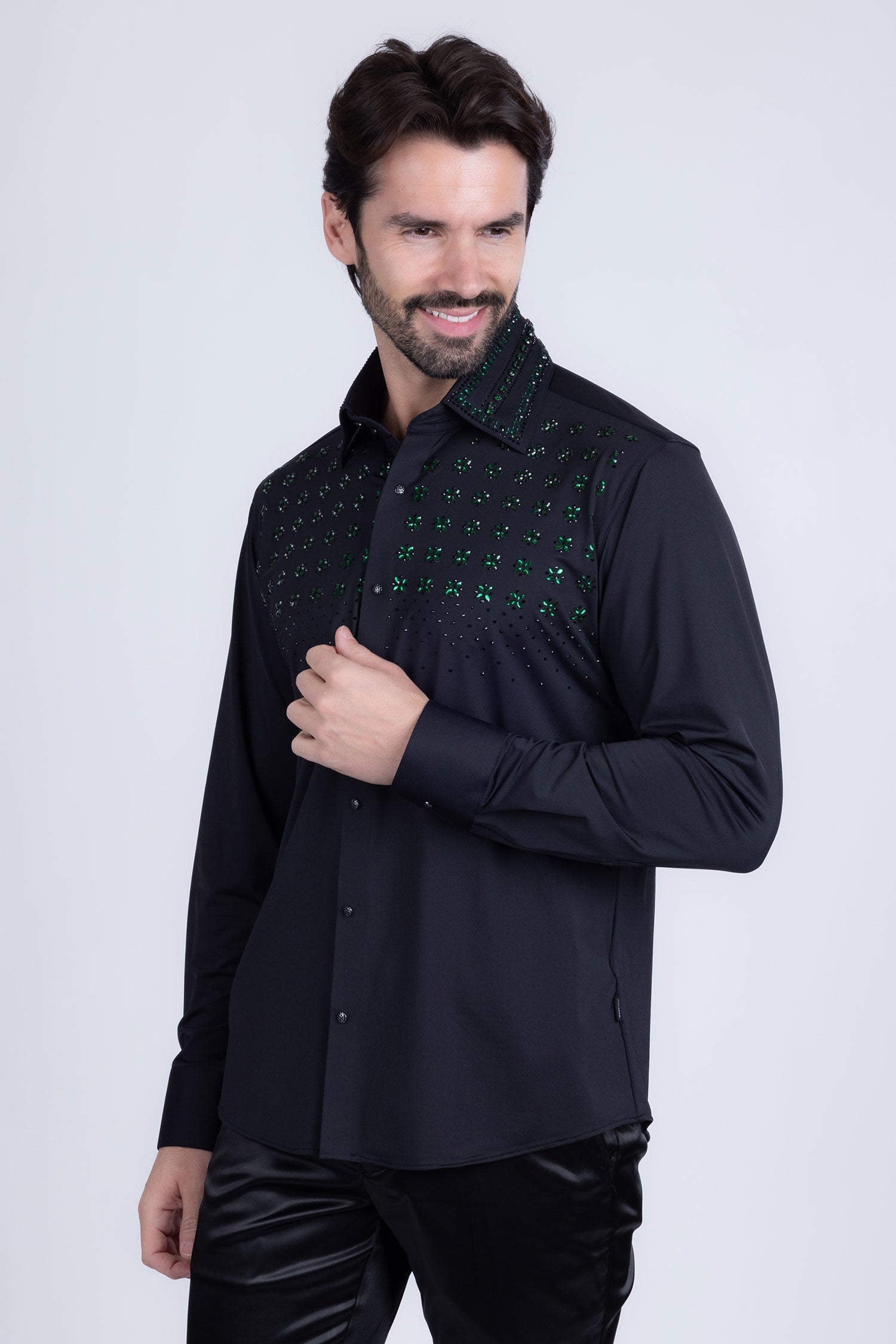 Velcia Rhinestone Long Sleeve Shirt