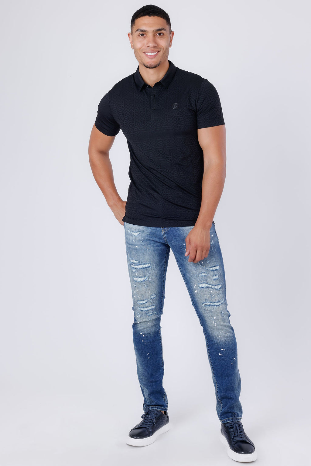 Medina Geometric Polo Shirt