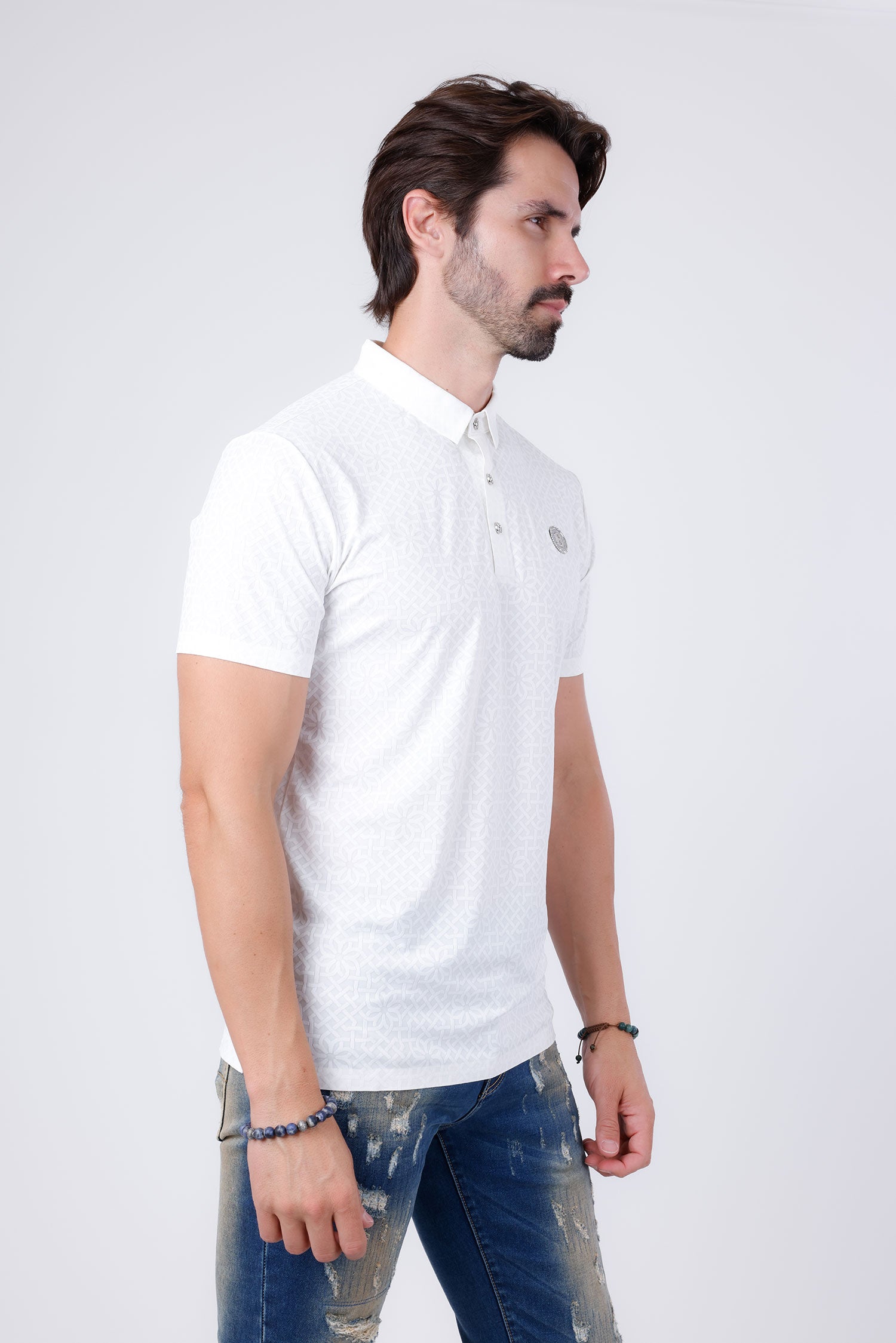 Medina Geometric Polo Shirt