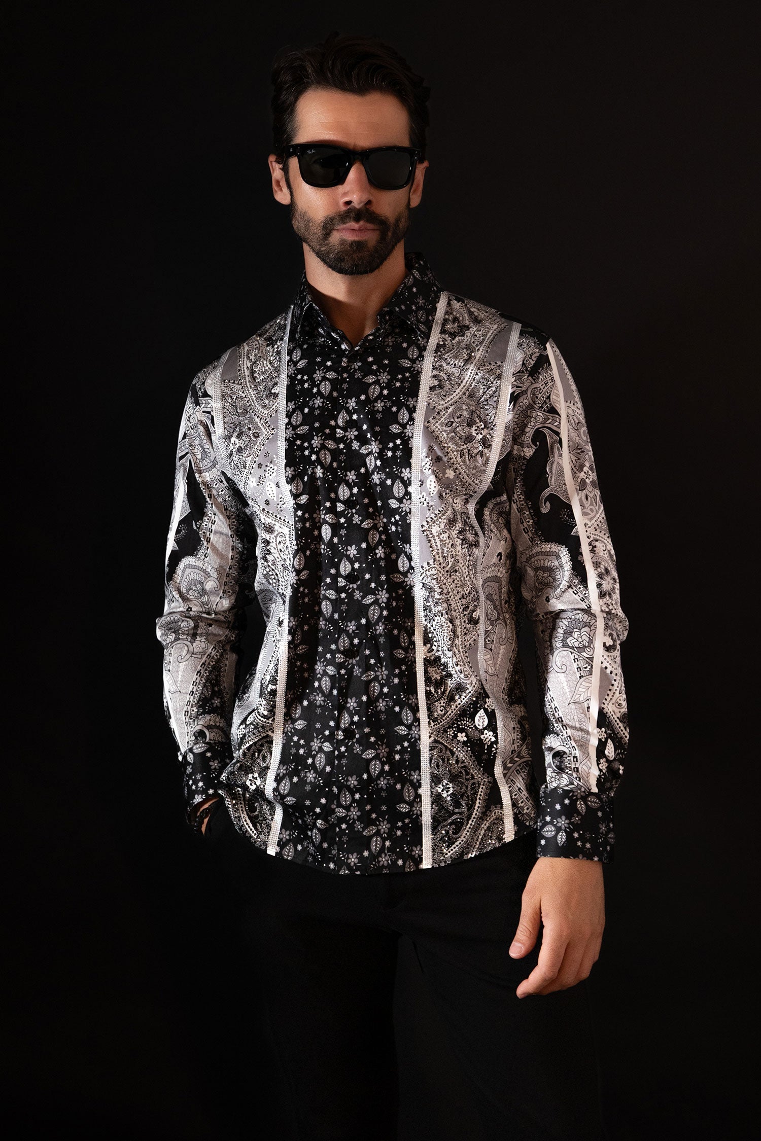 Blushwrap Rhinestone Long Sleeve Shirt