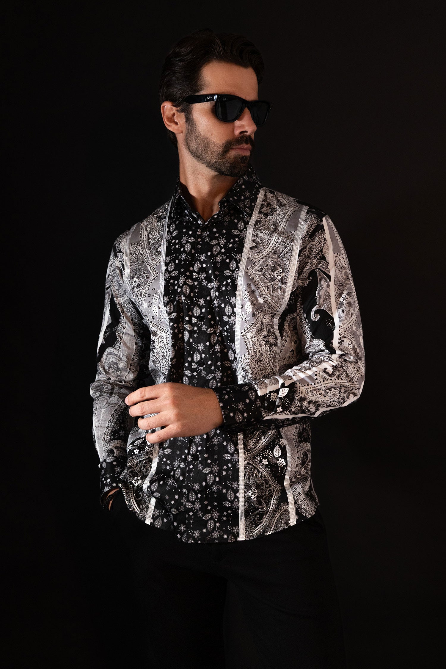 Blushwrap Rhinestone Long Sleeve Shirt