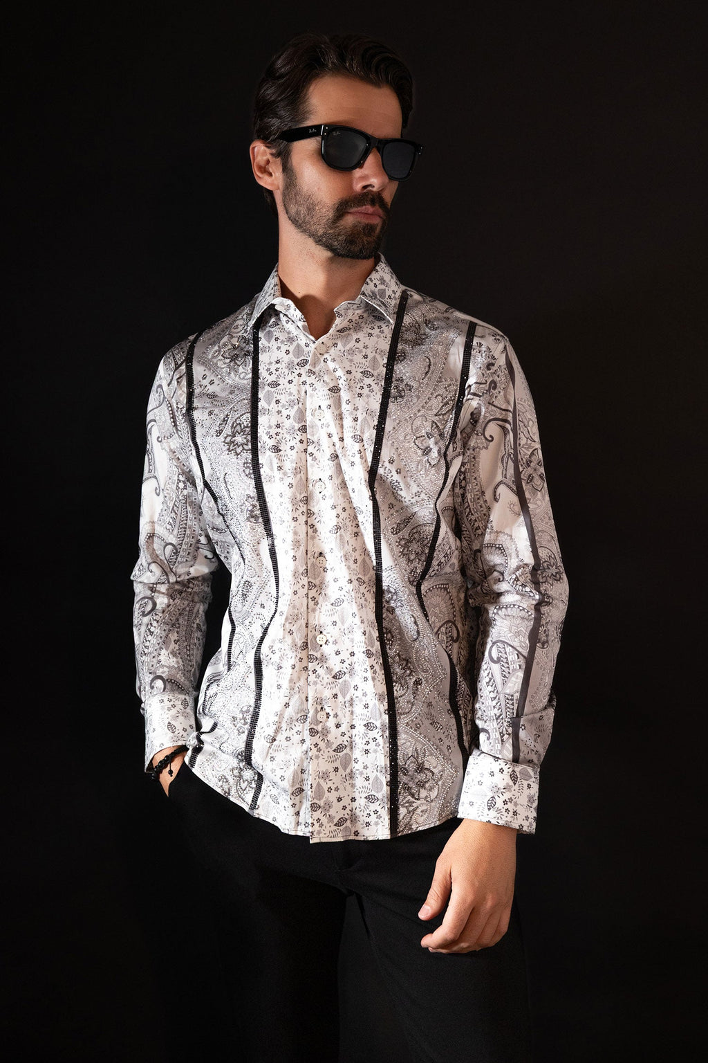 Blushwrap Rhinestone Long Sleeve Shirt