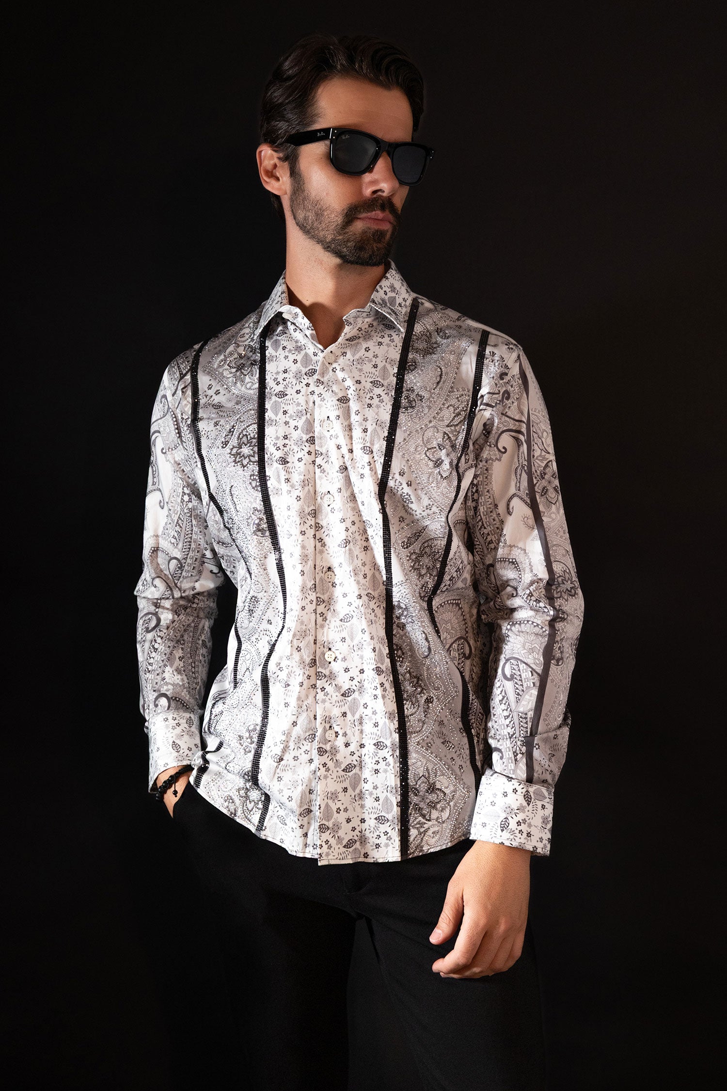 Blushwrap Rhinestone Long Sleeve Shirt