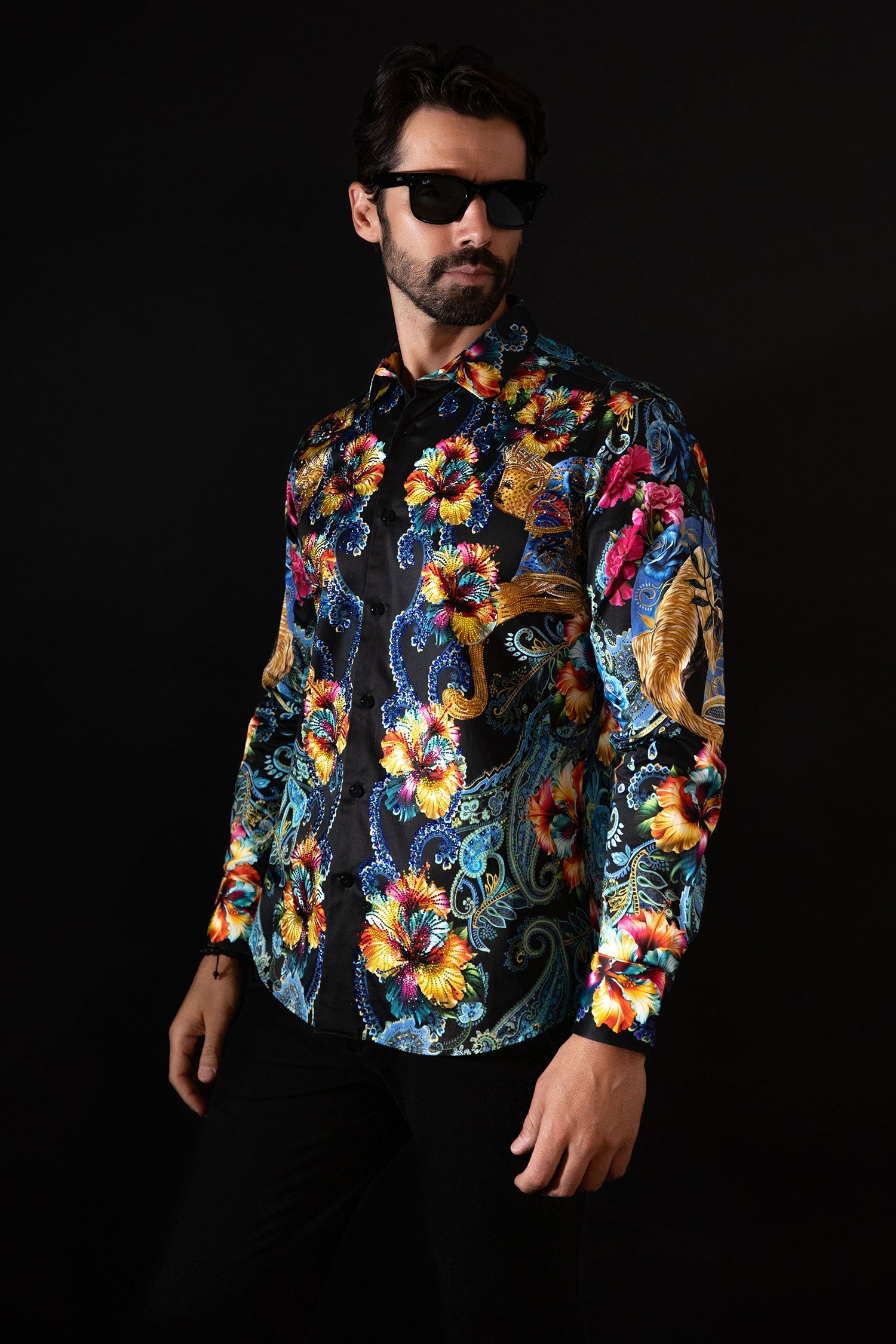 Flickerfad Rhinestone Long Sleeve Shirt