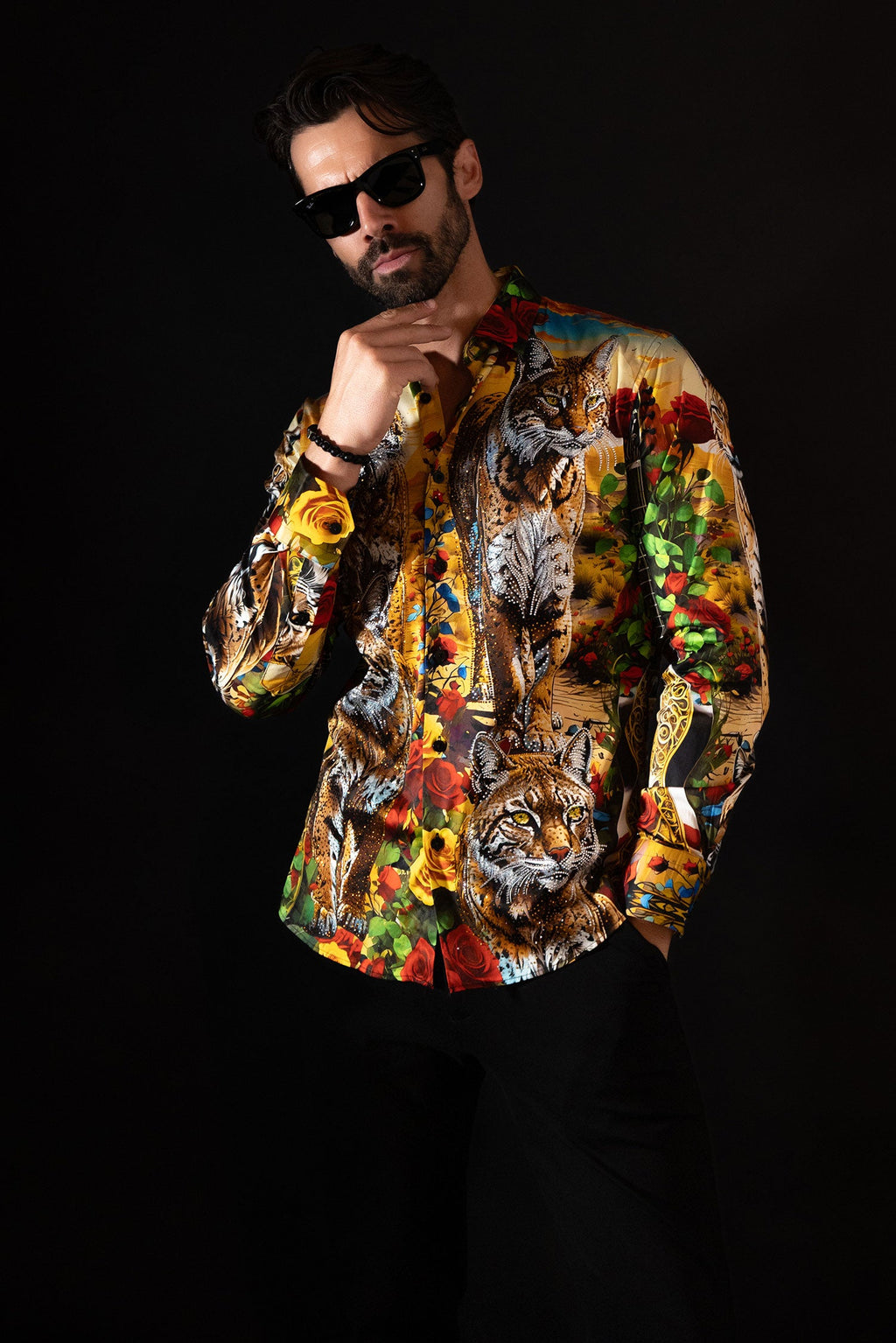 Glanceveil Rhinestone Long Sleeve Shirt