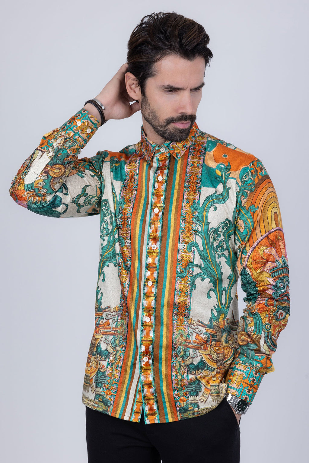 Flickerkilt Rhinestone Long Sleeve Shirt