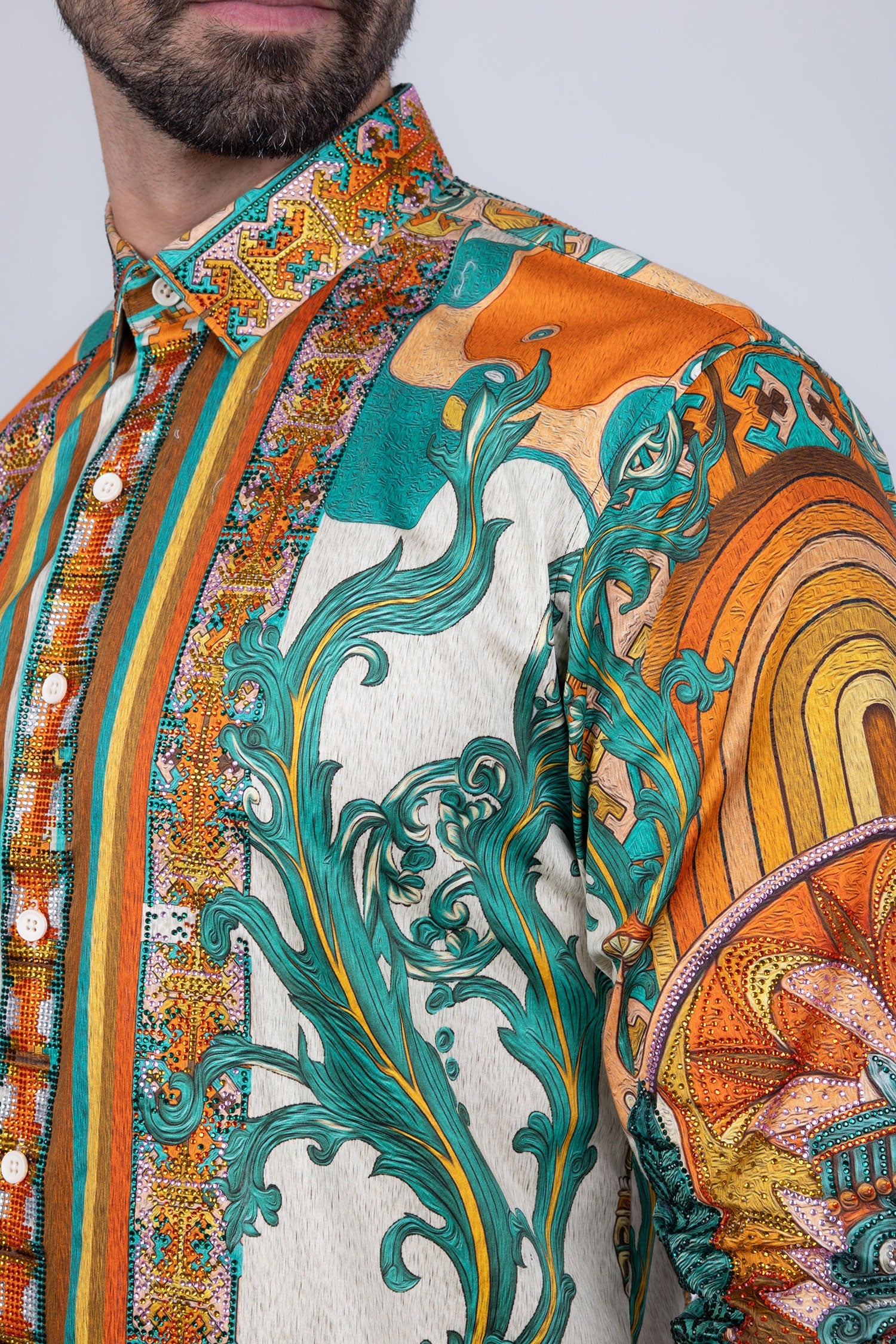 Flickerkilt Rhinestone Long Sleeve Shirt