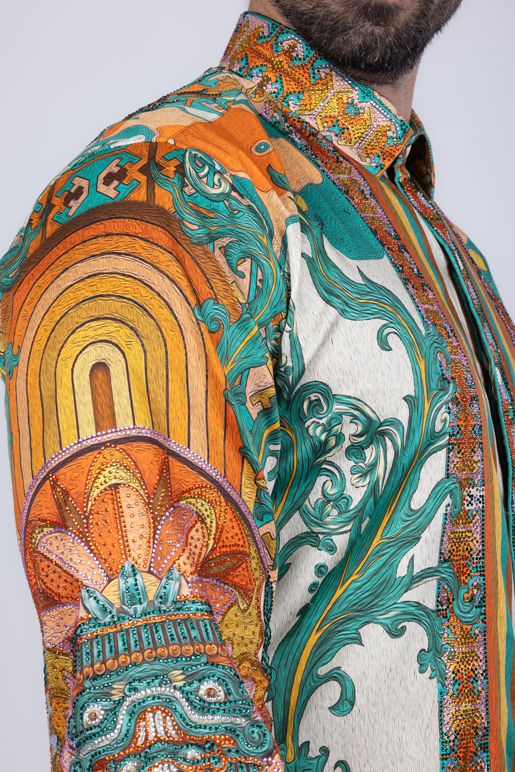 Flickerkilt Rhinestone Long Sleeve Shirt