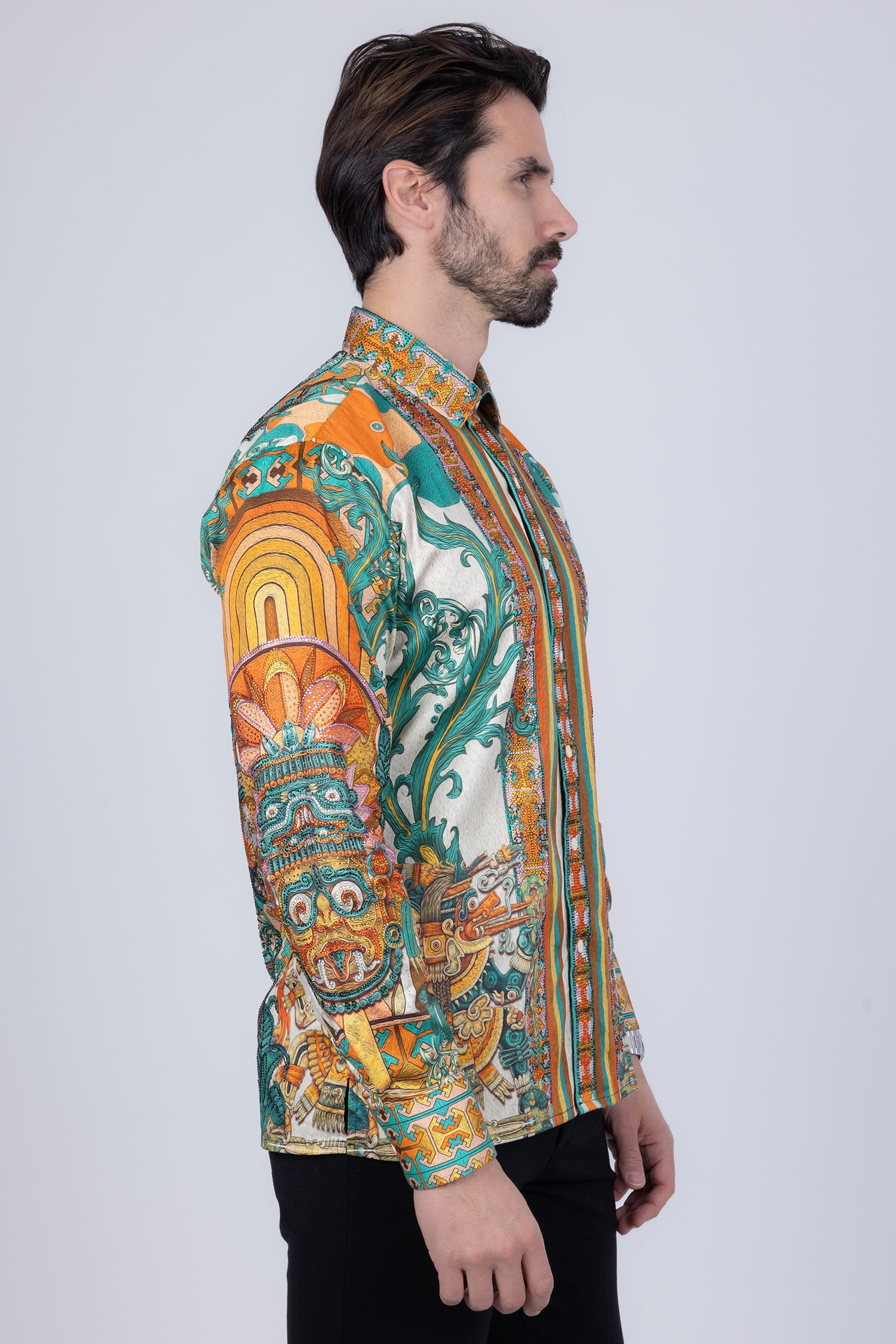 Flickerkilt Rhinestone Long Sleeve Shirt