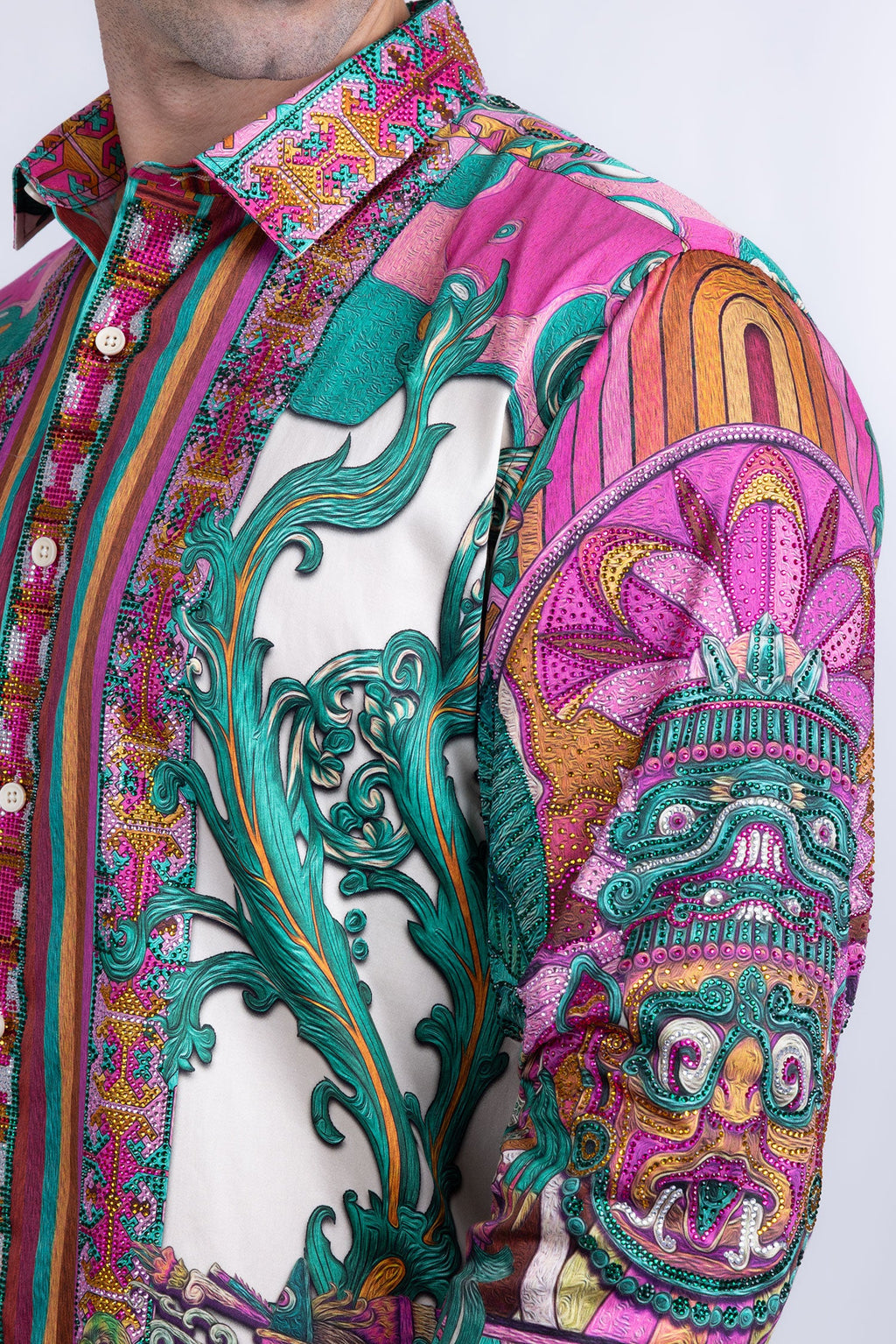 Flickerkilt Rhinestone Long Sleeve Shirt