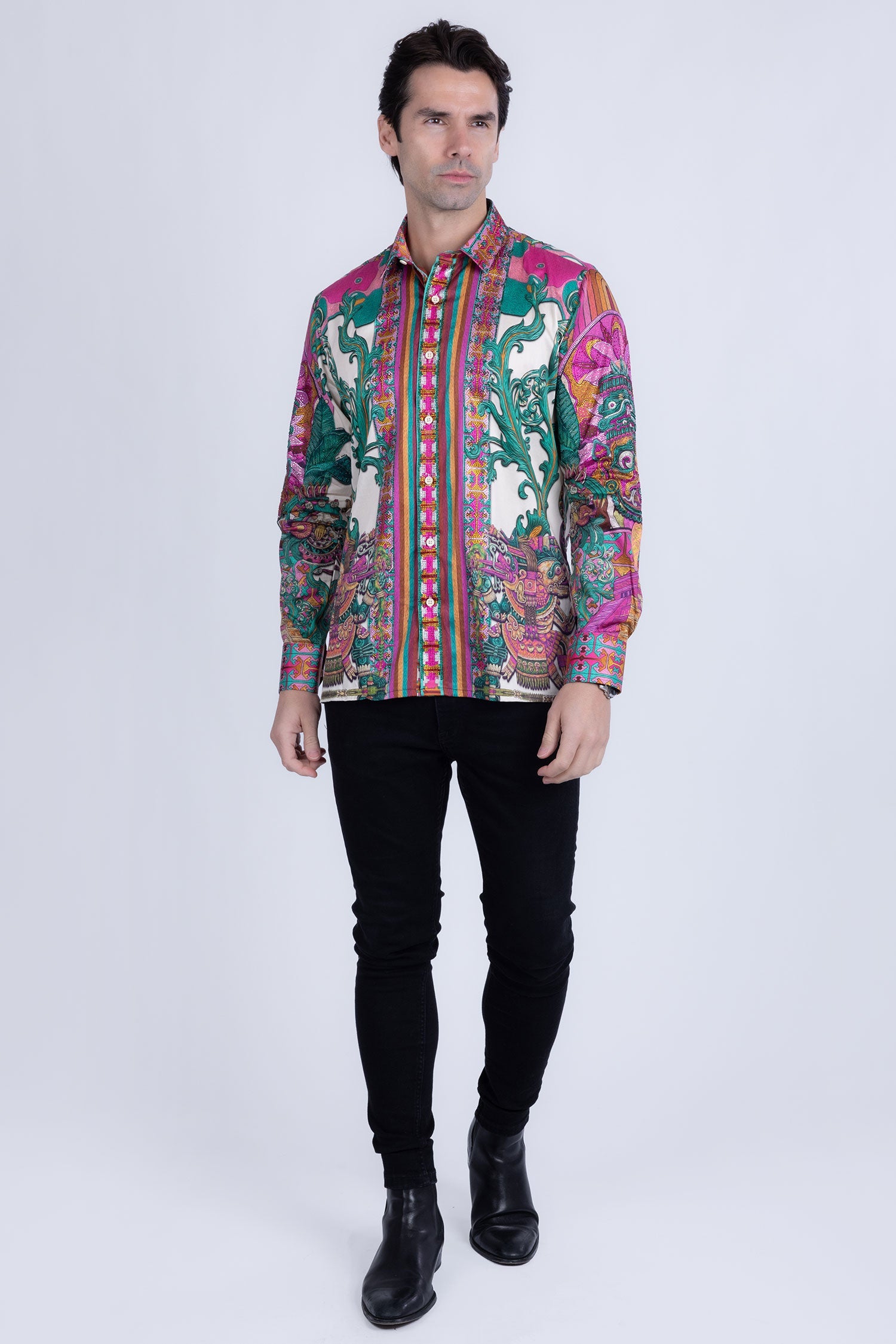 Flickerkilt Rhinestone Long Sleeve Shirt