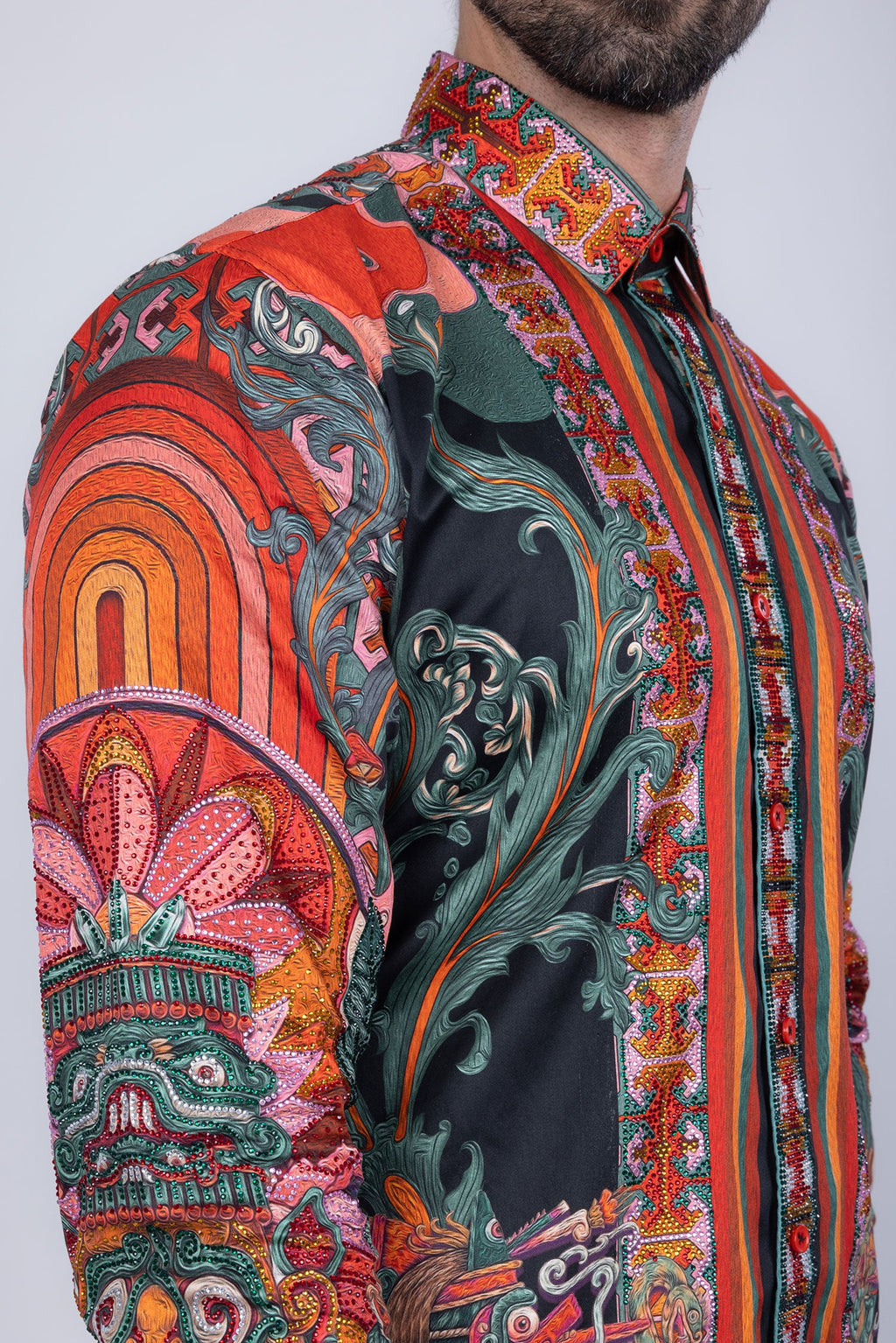 Flickerkilt Rhinestone Long Sleeve Shirt