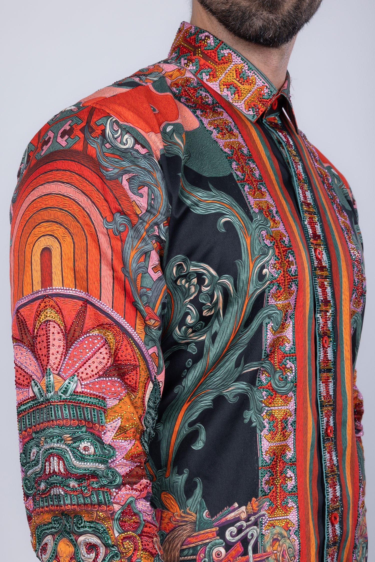 Flickerkilt Rhinestone Long Sleeve Shirt