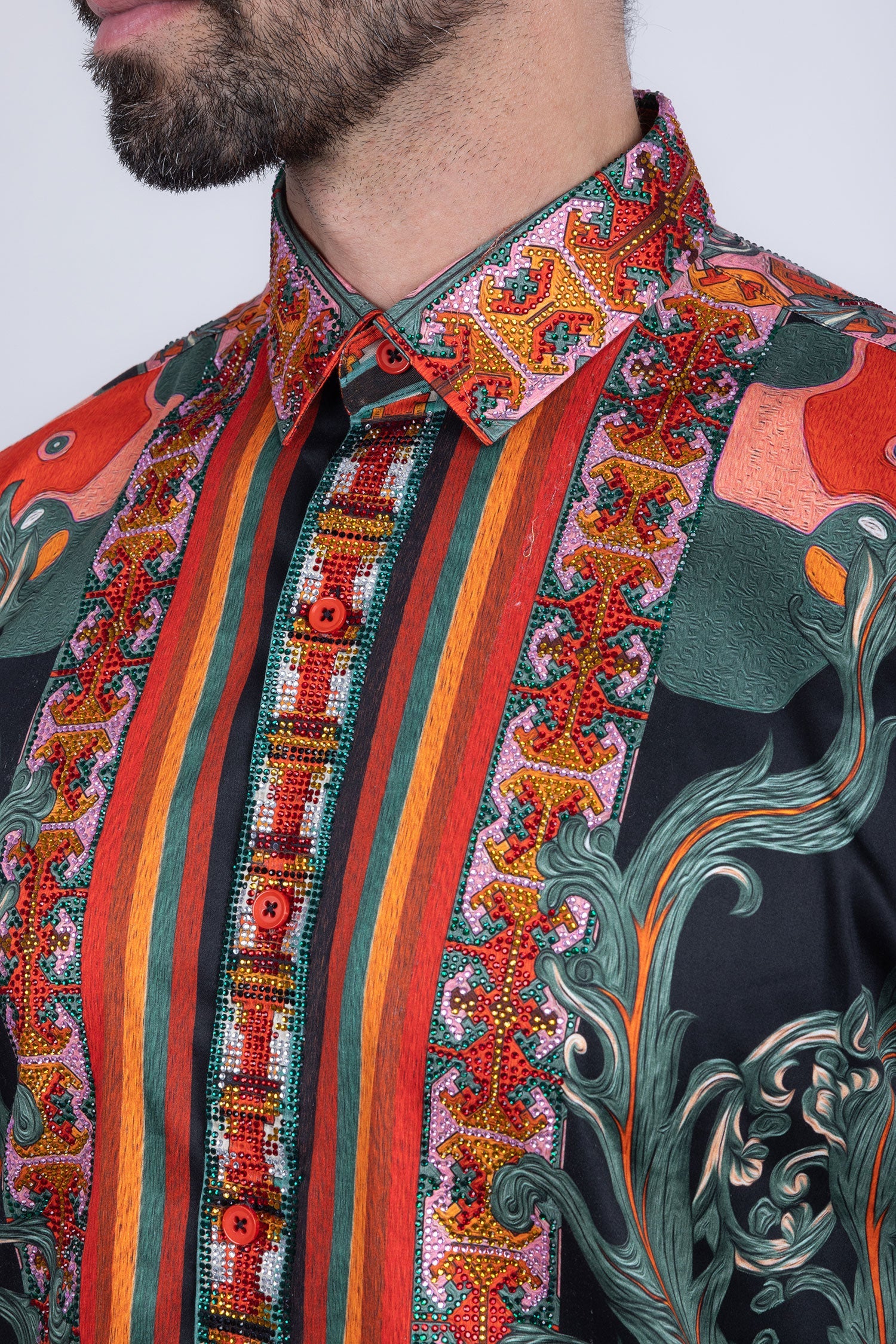 Flickerkilt Rhinestone Long Sleeve Shirt