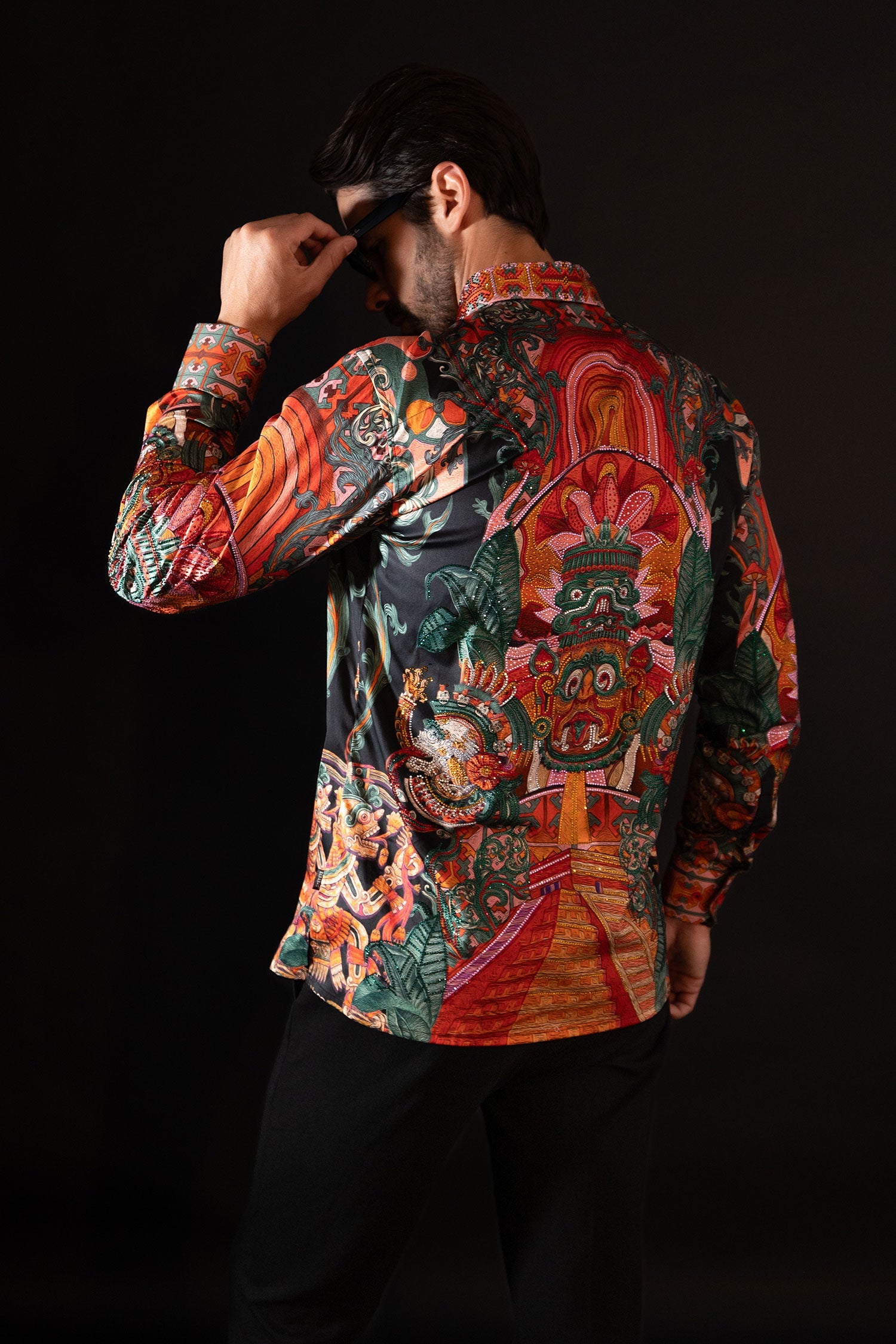 Flickerkilt Rhinestone Long Sleeve Shirt