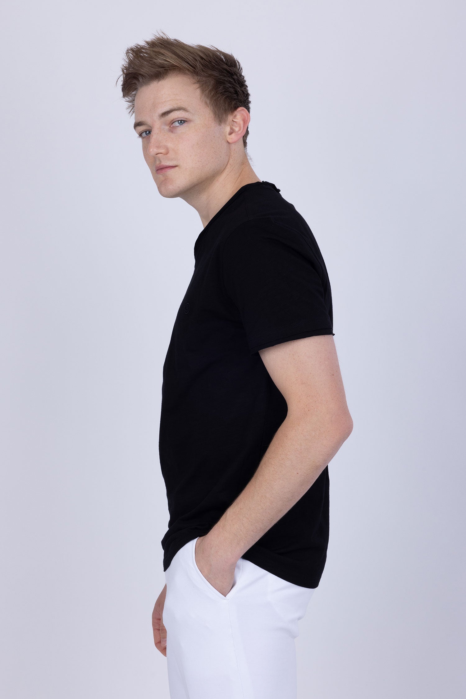 Agra V-Neck Solid T-Shirt